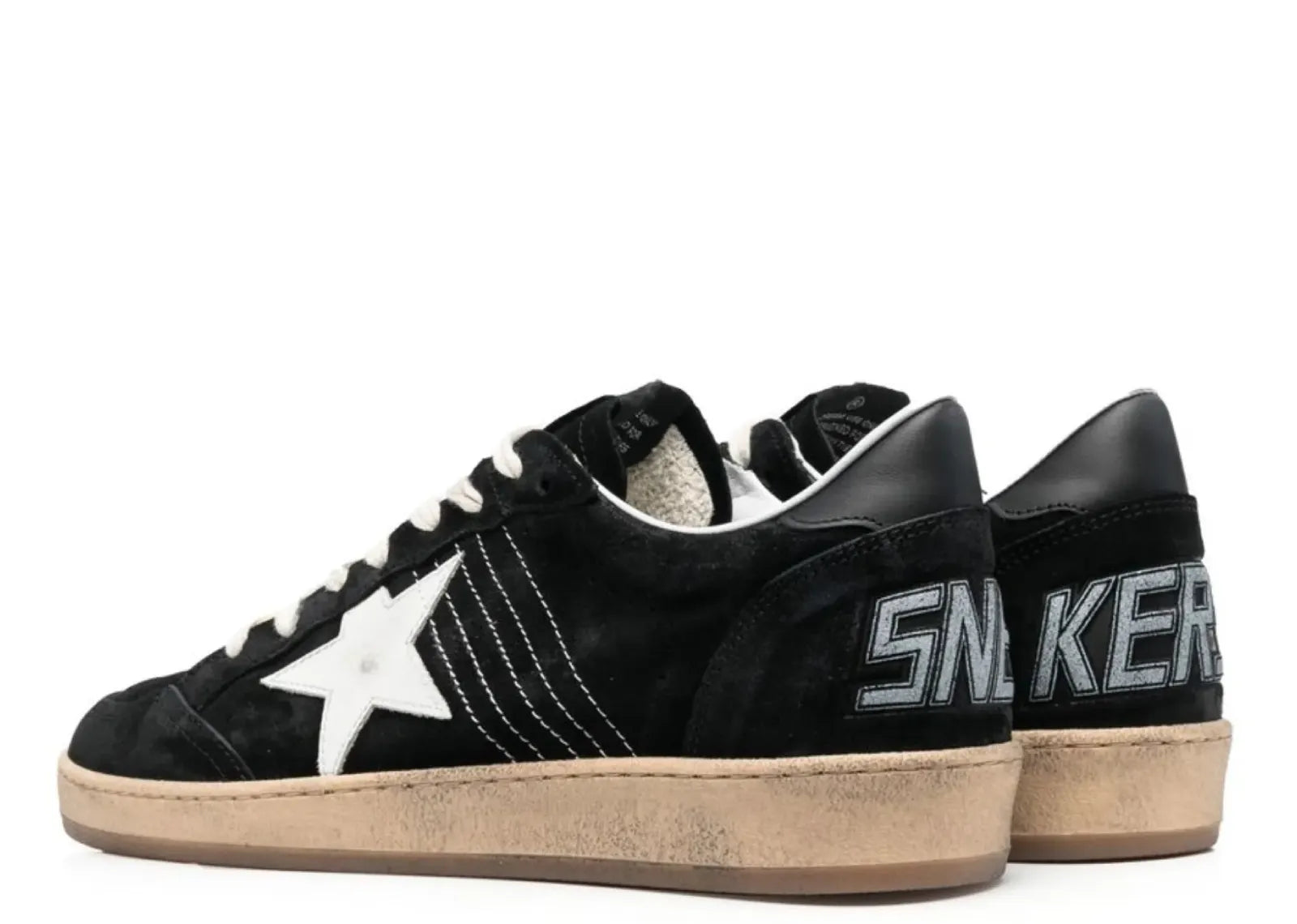 GOLDEN GOOSE BALL-STAR BLACK SUEDE DISTRESSED