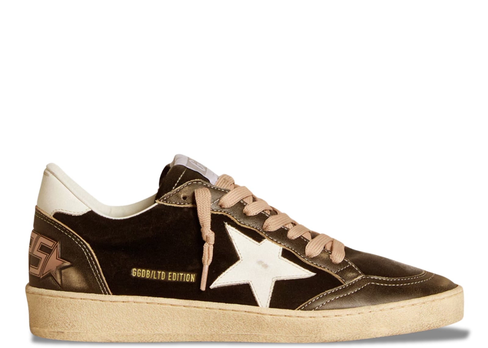 GOLDEN GOOSE BALL-STAR BLACK VELVET BLACK WHITE LEATHER (W)