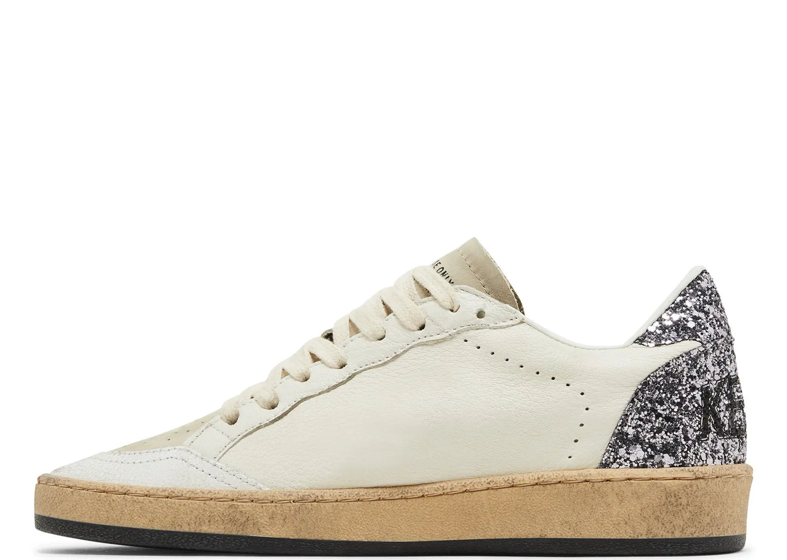 GOLDEN GOOSE BALL-STAR WHITE BEIGE SILVER GLITTER (W)