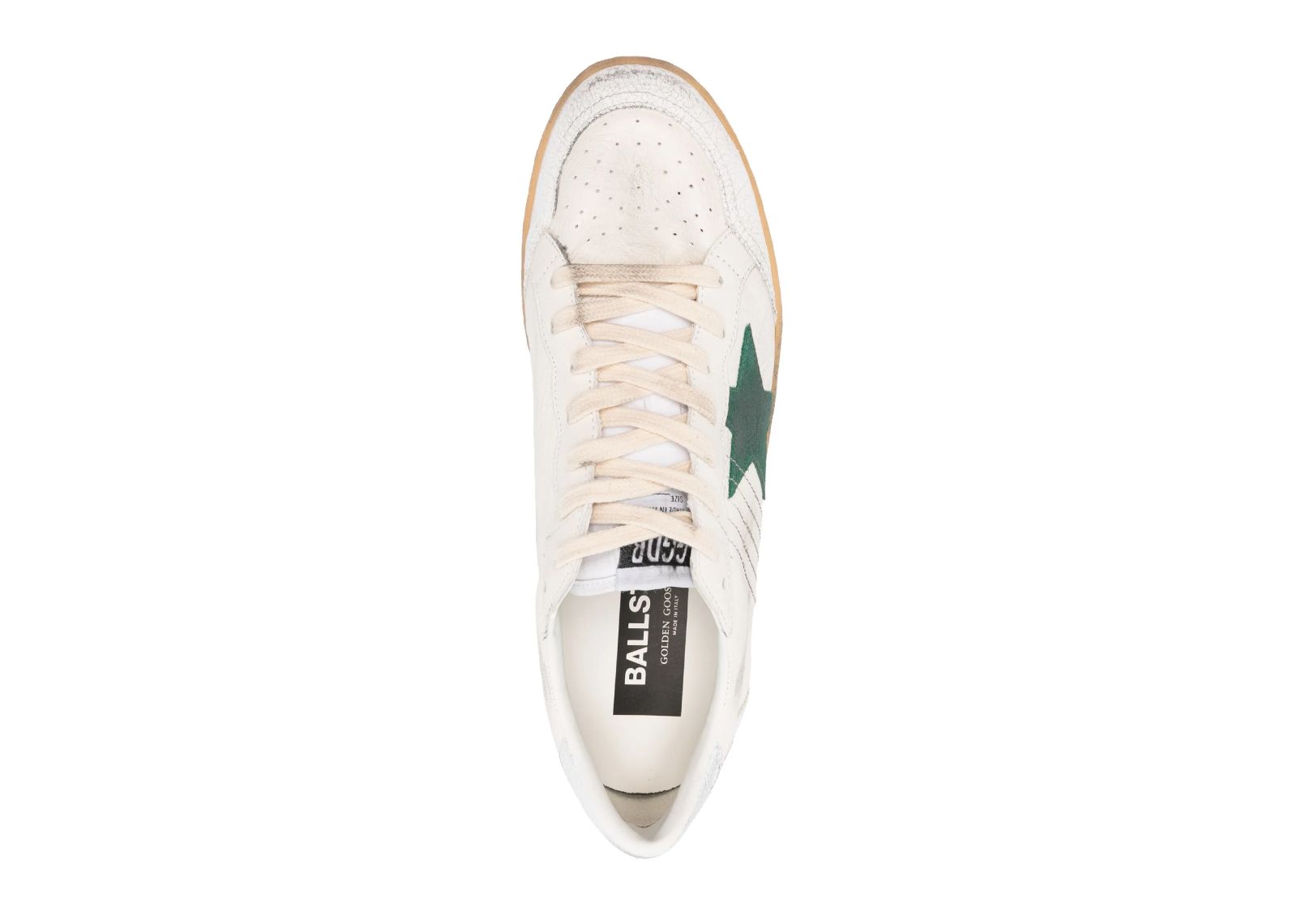 GOLDEN GOOSE BALL-STAR WHITE GREEN SILVER