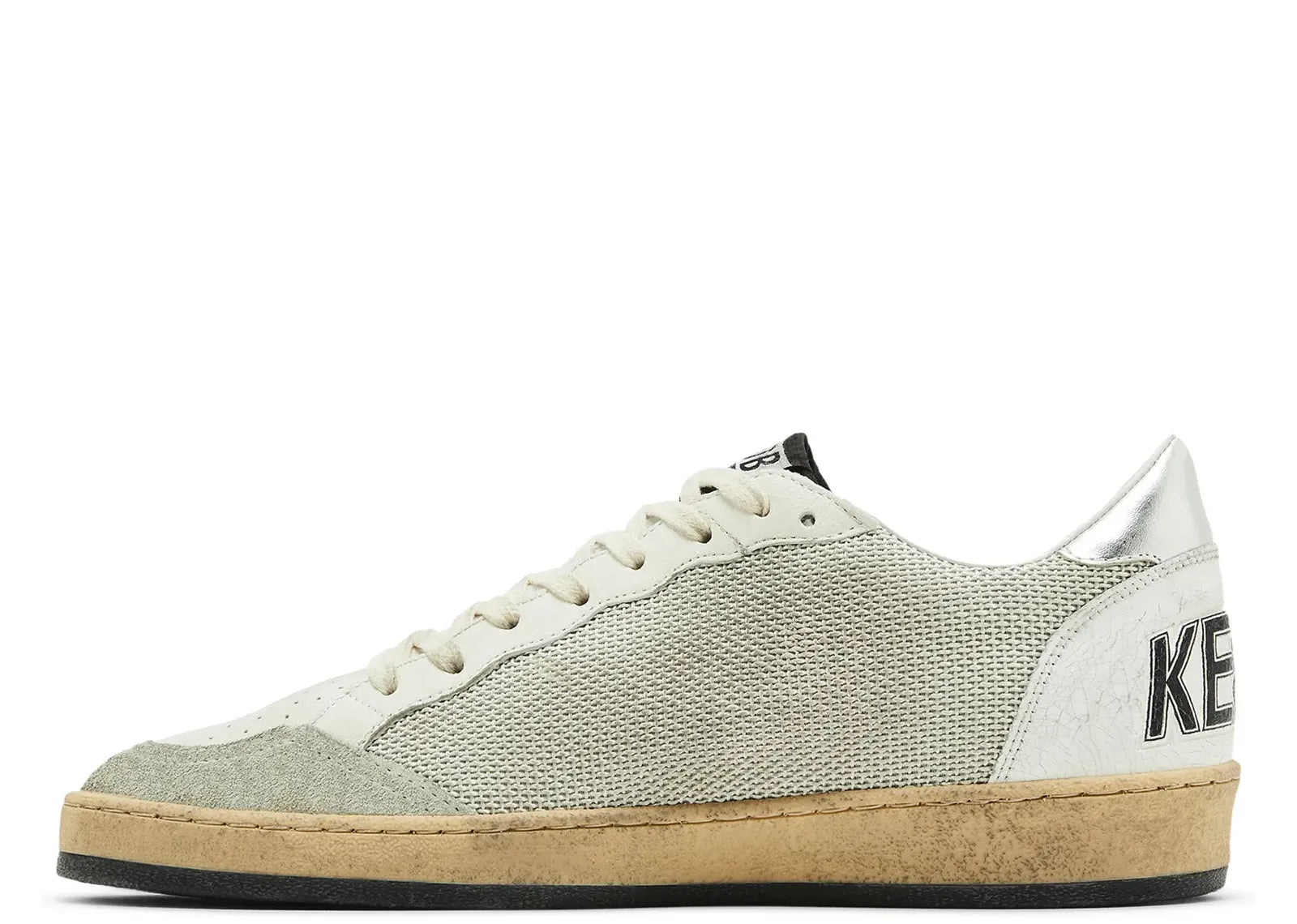GOLDEN GOOSE BALL-STAR WHITE LEATHER DISTRESSED