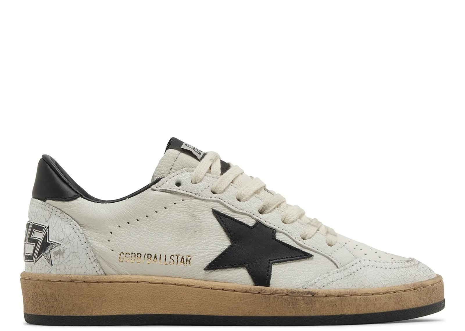 GOLDEN GOOSE BALL-STAR WHITE NAPPA WITH BLACK STAR (W)