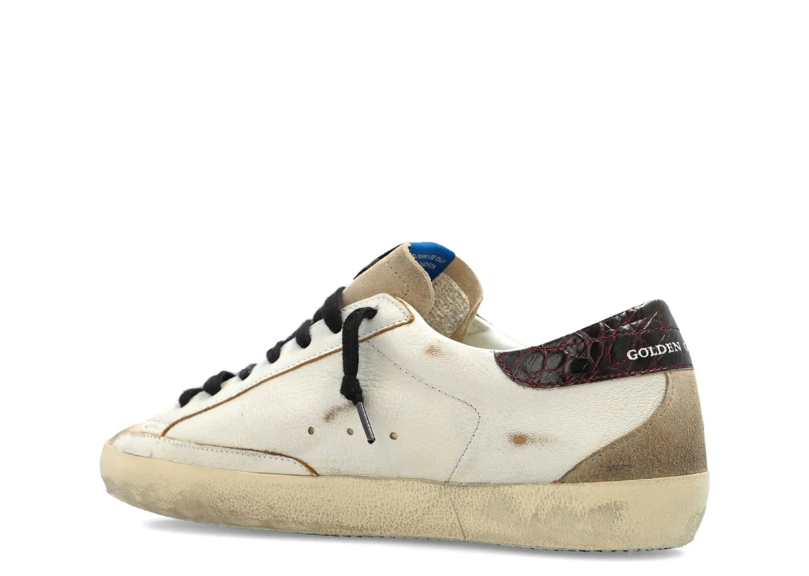 GOLDEN GOOSE SUPER-STAR BEIGE LEATHER BLACK HEEL