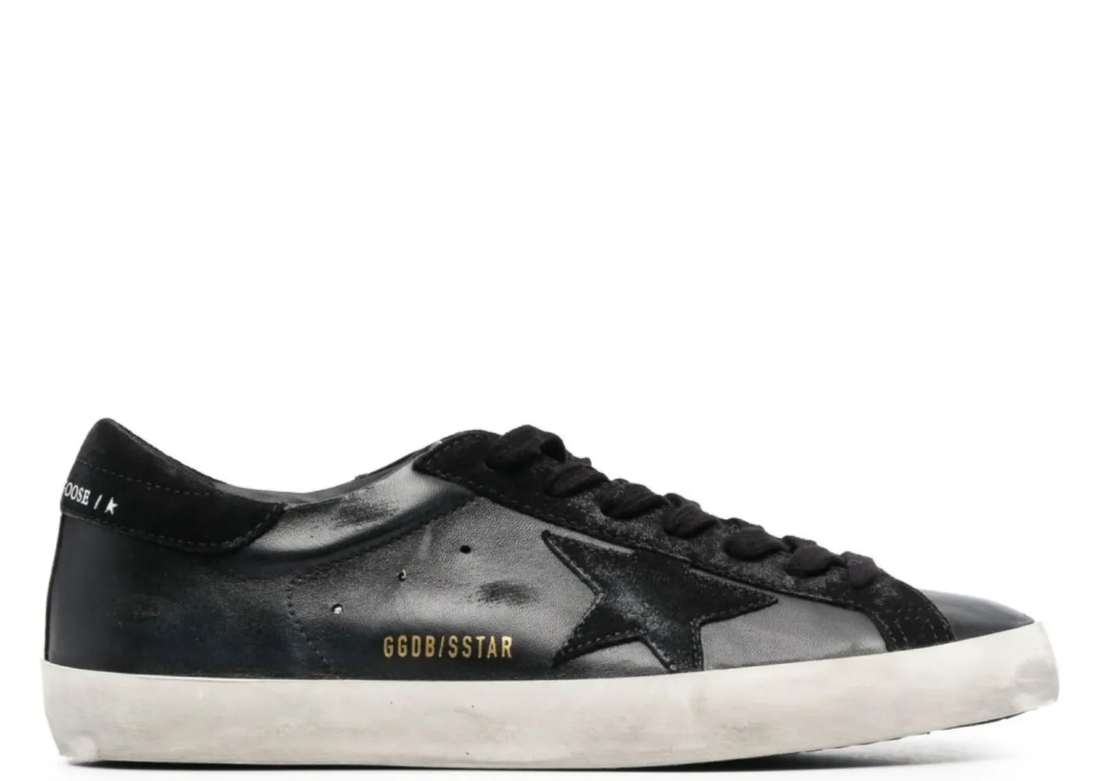 GOLDEN GOOSE SUPER-STAR BLACK NAPPA BLACK SUEDE STAR HEEL