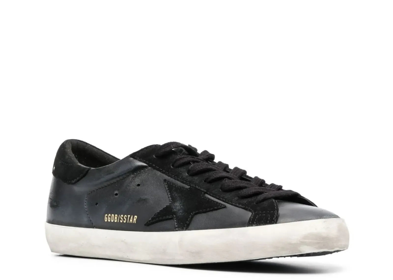 GOLDEN GOOSE SUPER-STAR BLACK NAPPA BLACK SUEDE STAR HEEL