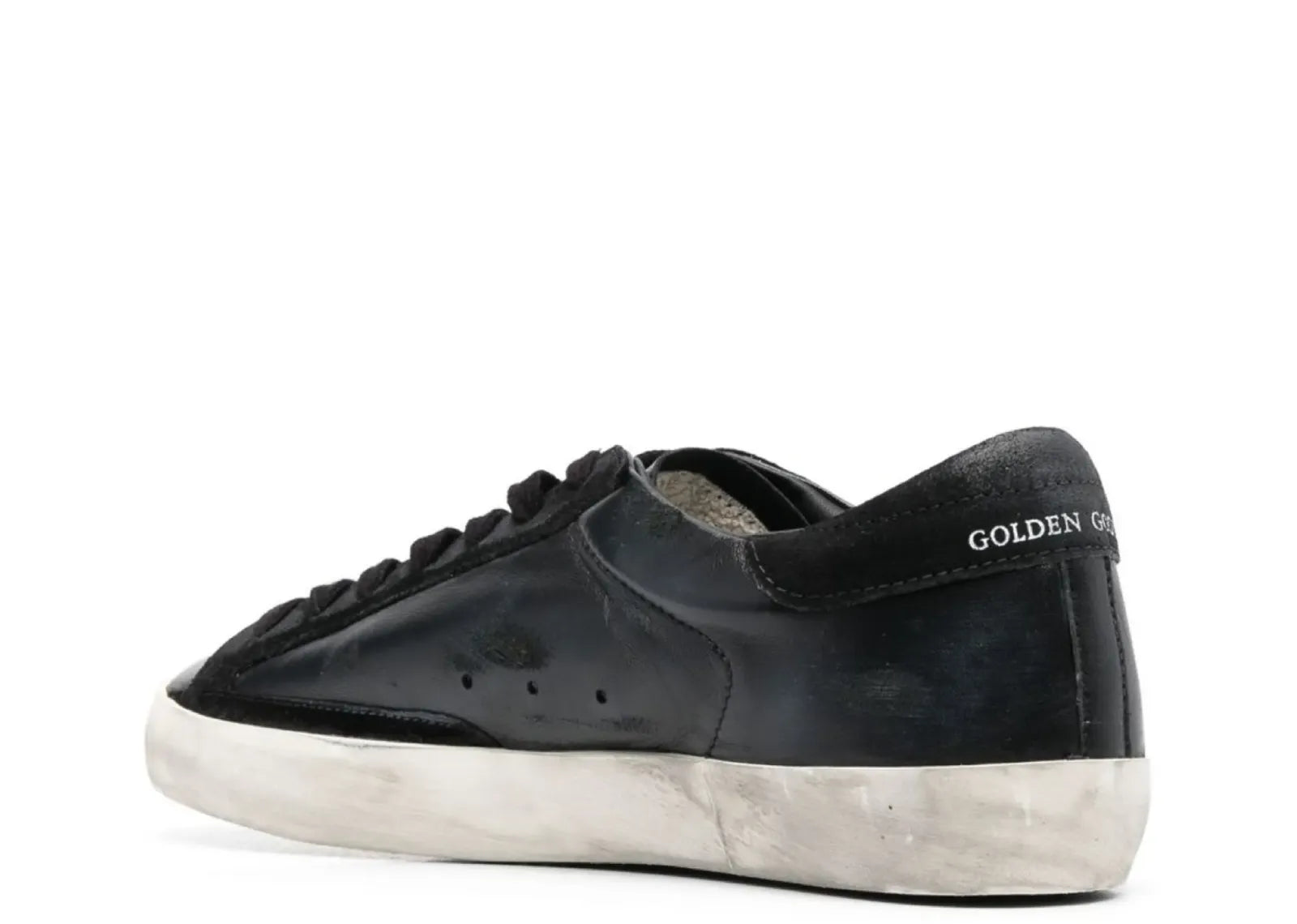 GOLDEN GOOSE SUPER-STAR BLACK NAPPA BLACK SUEDE STAR HEEL