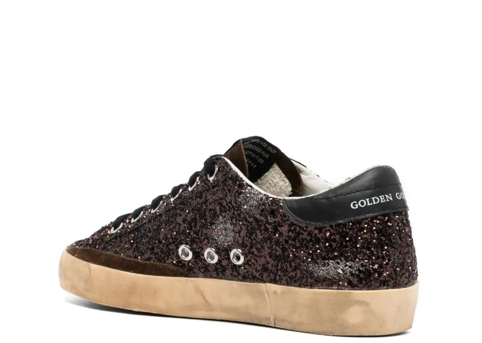 GOLDEN GOOSE SUPER-STAR DARK BROWN GLITTER (W)
