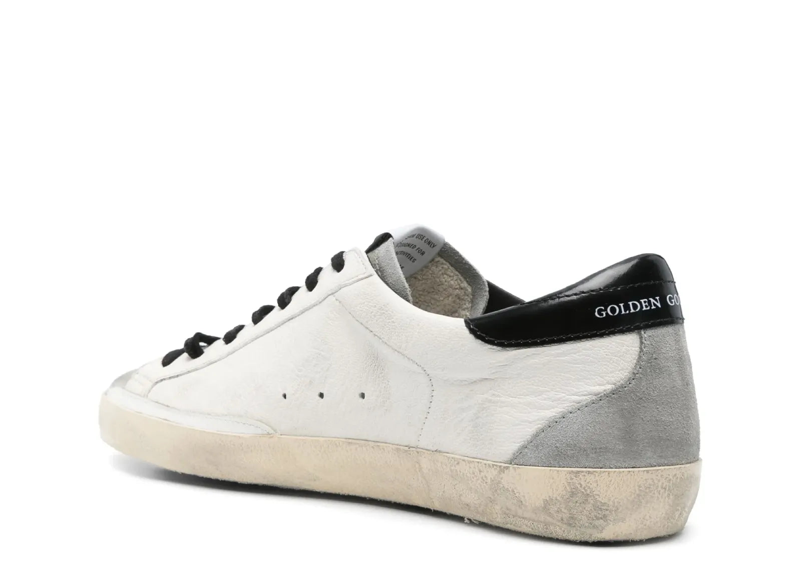 GOLDEN GOOSE SUPER-STAR LIGHT BEIGE LEATHER PERFORATED LOGO