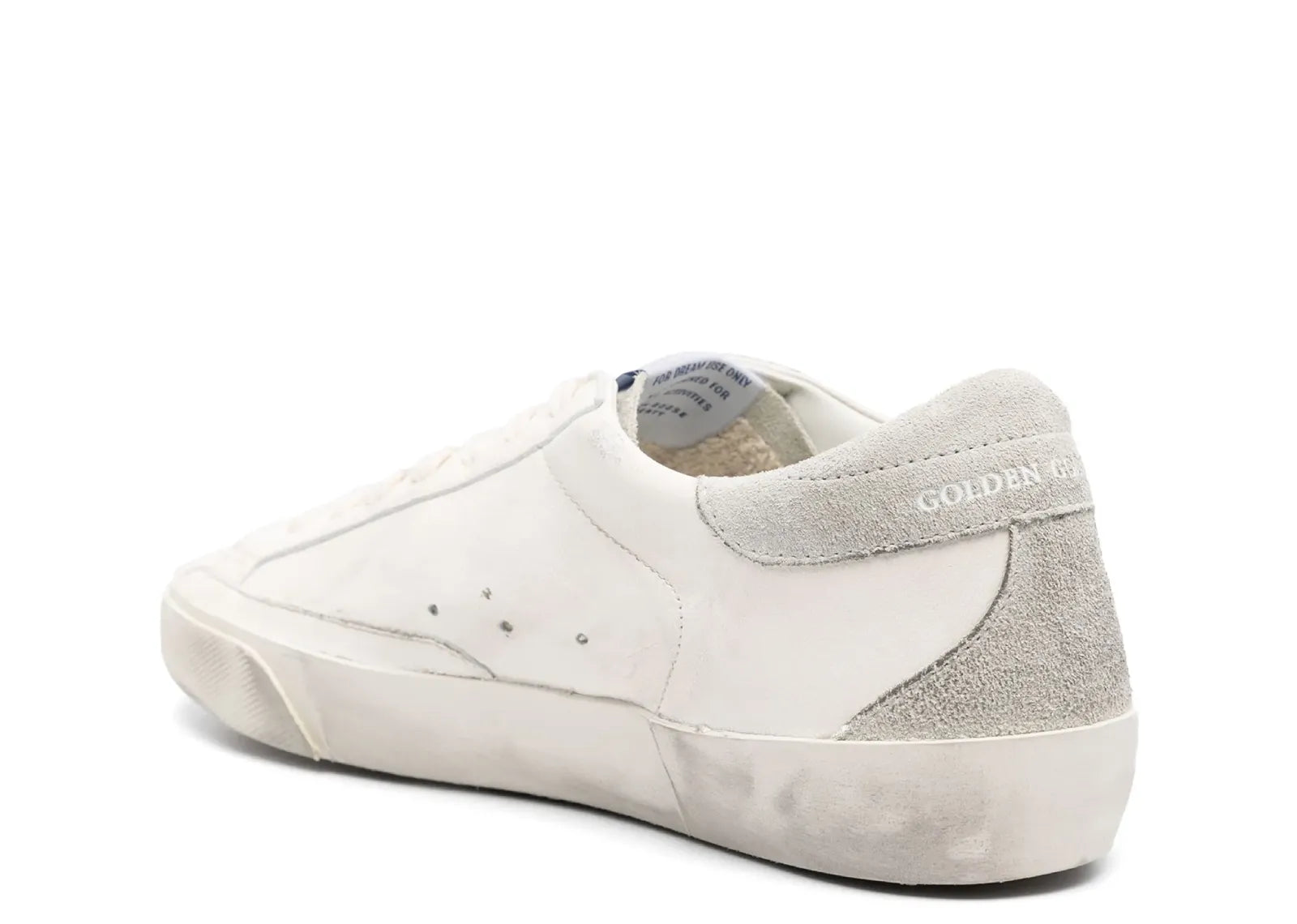 GOLDEN GOOSE SUPER-STAR OFF WHITE LEATHER BEIGE HEEL