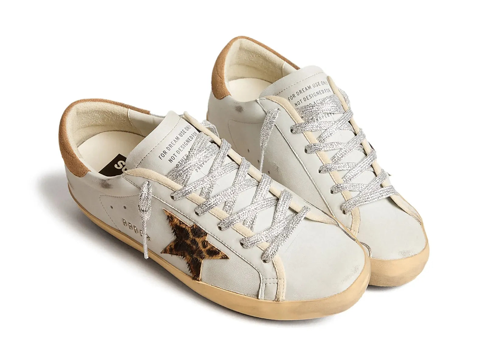 GOLDEN GOOSE SUPER-STAR POWDER BLUE LEOPARD STAR (W)