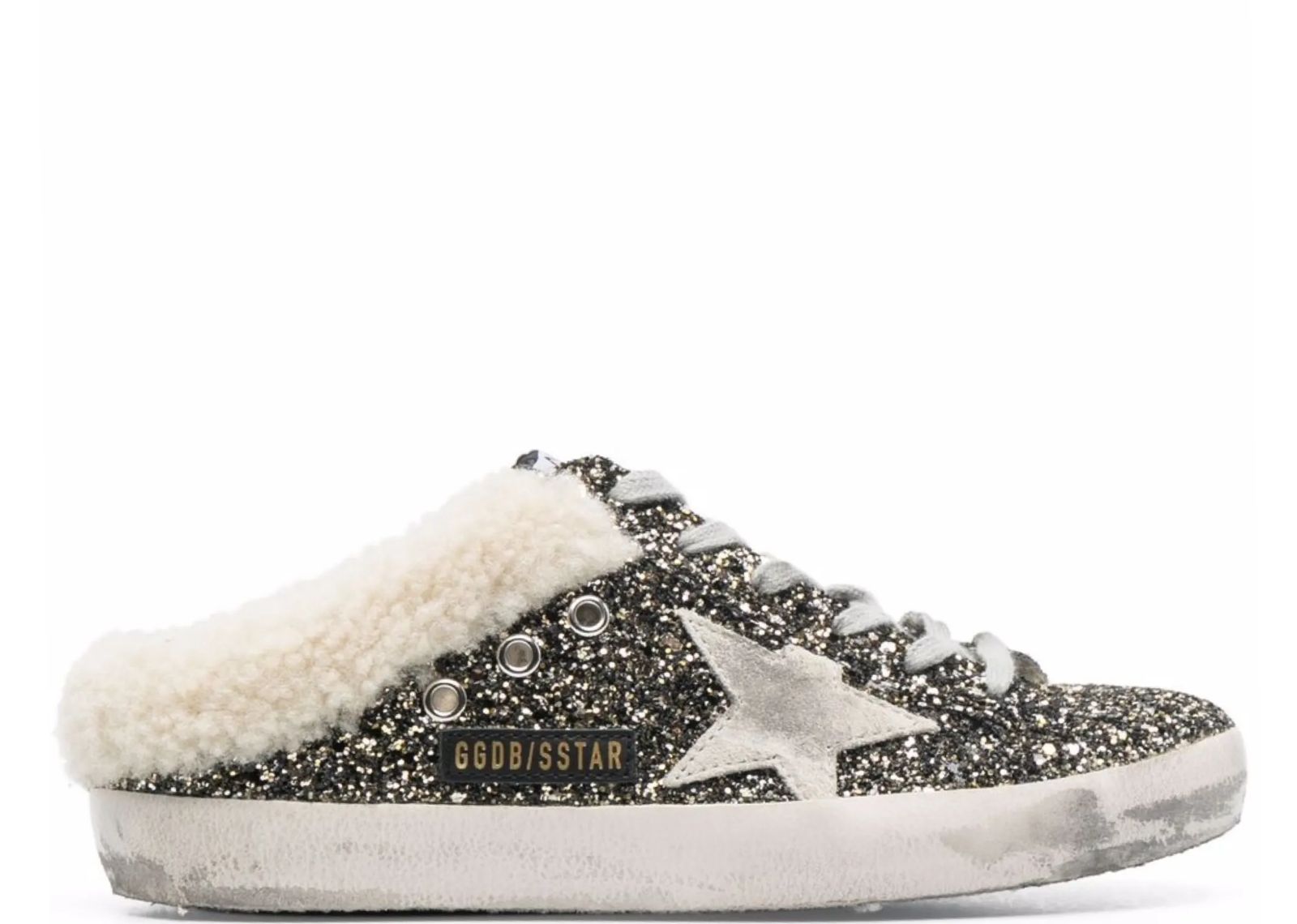 GOLDEN GOOSE SUPER-STAR SABOT GLITTER SHEARLING (W)