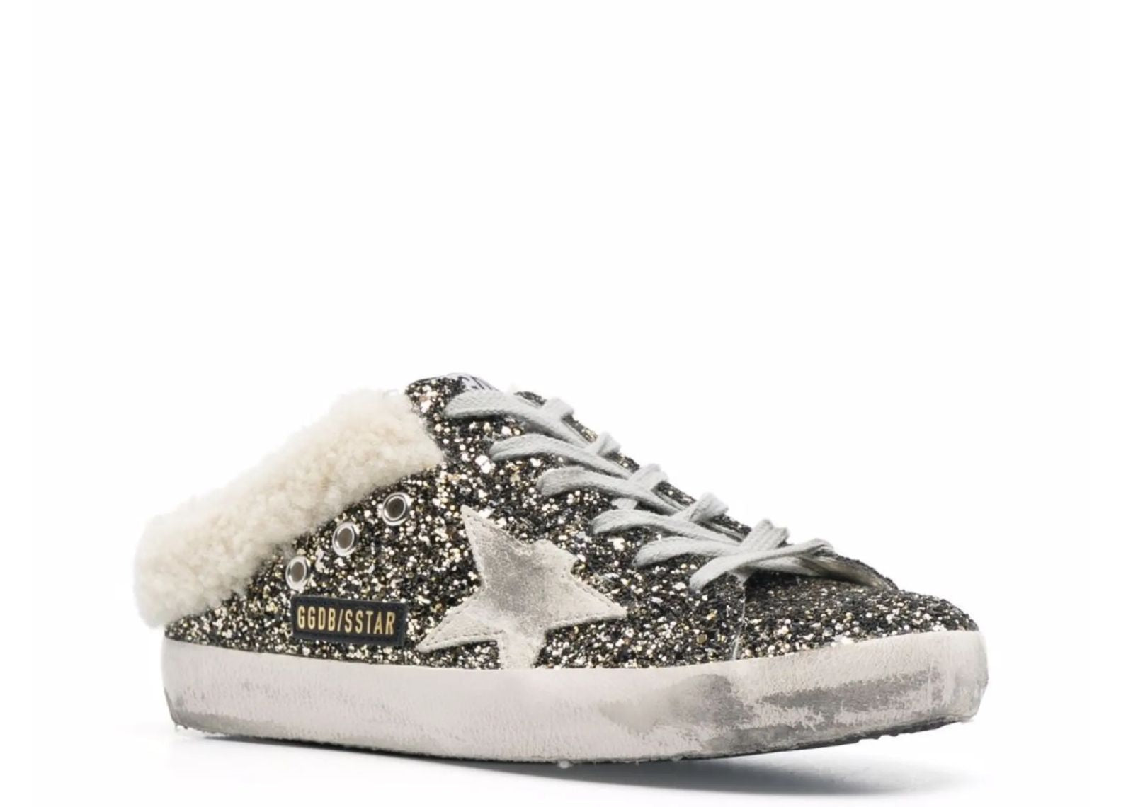 GOLDEN GOOSE SUPER-STAR SABOT GLITTER SHEARLING (W)