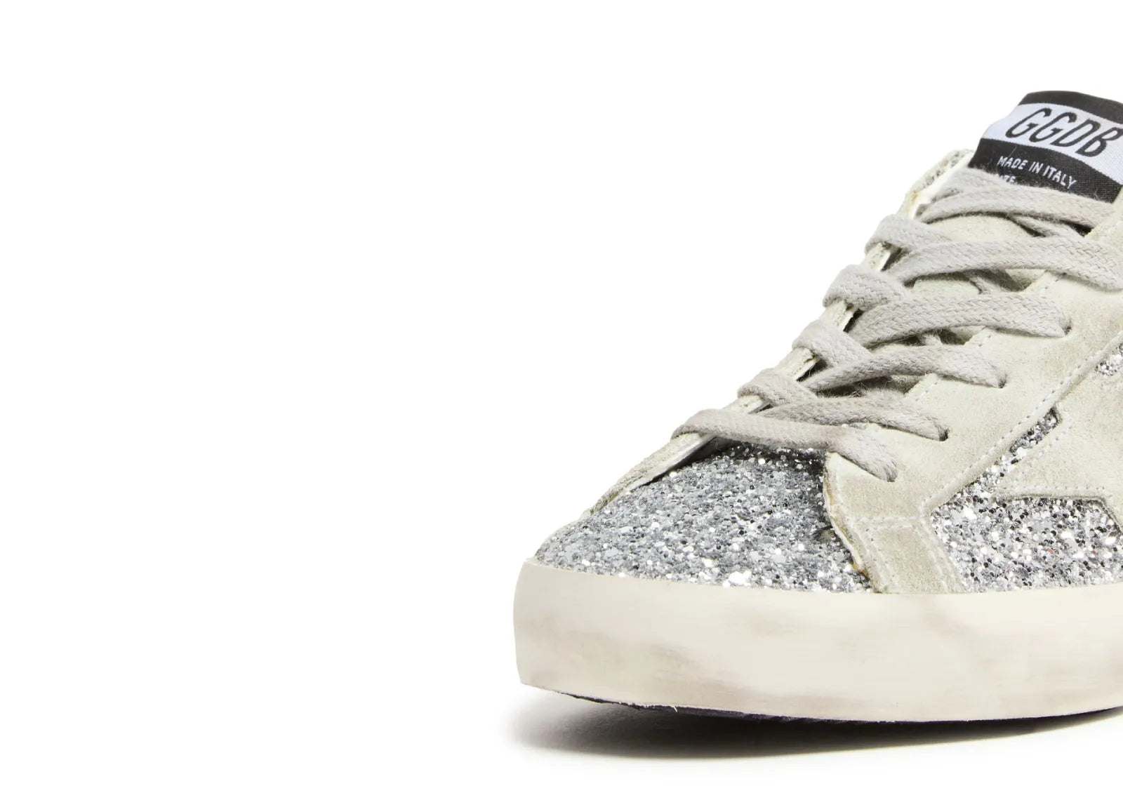 GOLDEN GOOSE SUPER-STAR SILVER GLITTER ICE GRAY (W)