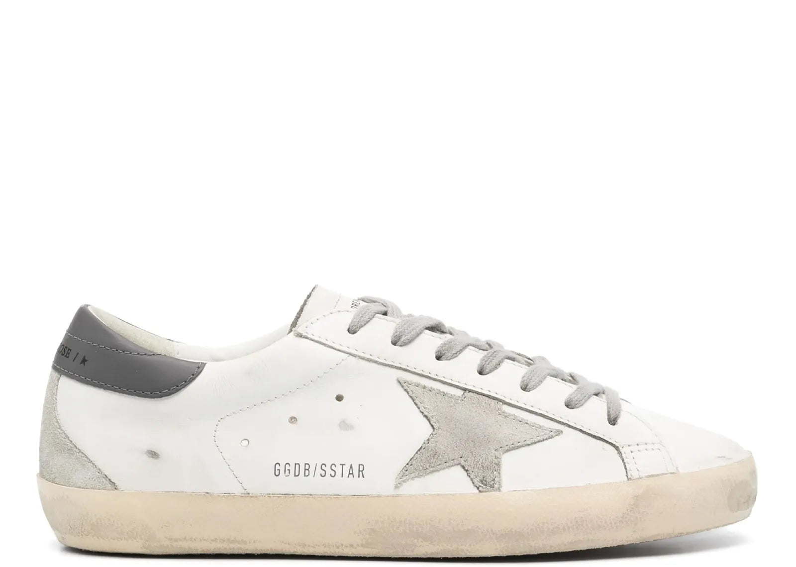 GOLDEN GOOSE SUPER-STAR WHITE GRAY DISTRESSED