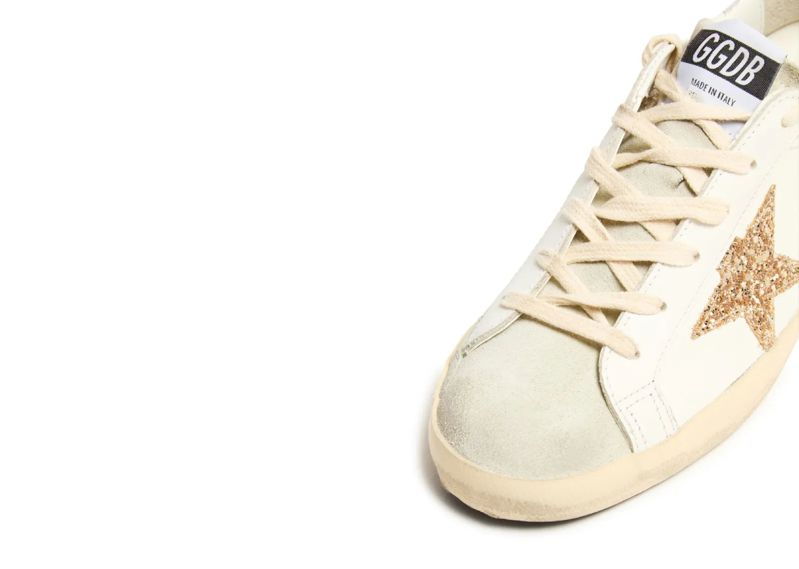 GOLDEN GOOSE SUPER-STAR WHITE ICE GRAY GOLD GLITTER (W)