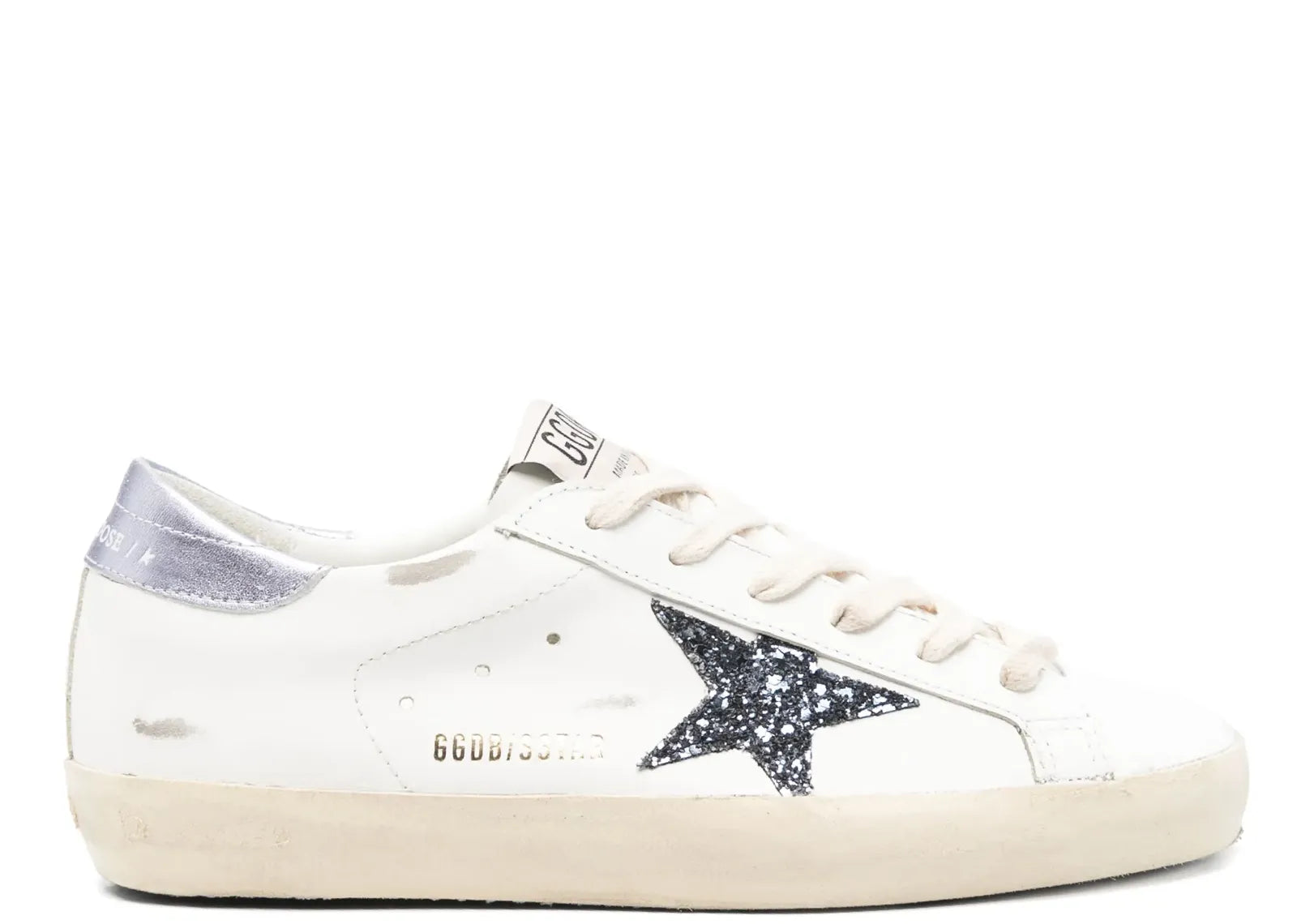 GOLDEN GOOSE SUPER-STAR WHITE LEATHER PADDED ANKLE (W)