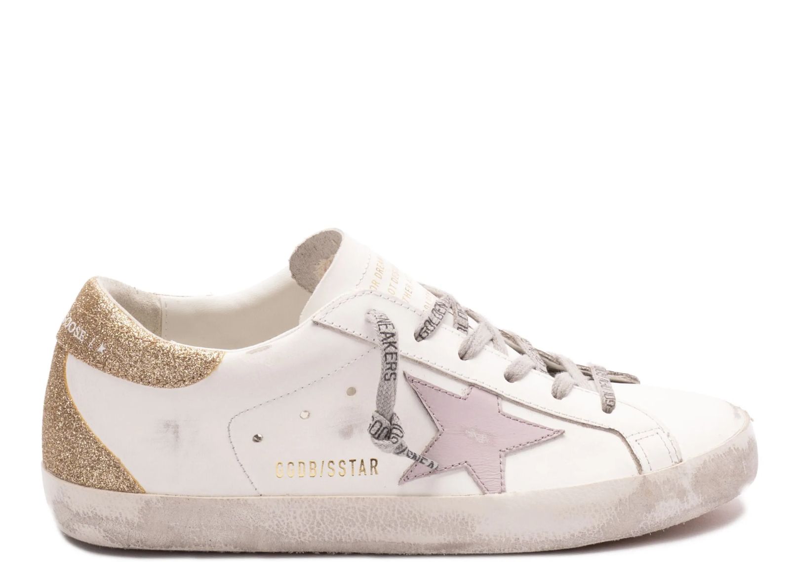 GOLDEN GOOSE SUPER-STAR WHITE LILAC PLATINUM (W)