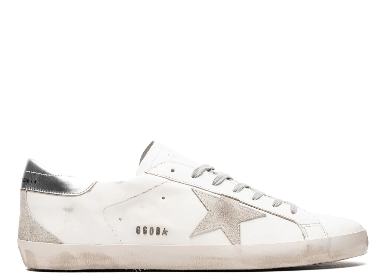 GOLDEN GOOSE SUPER-STAR WHITE SILVER