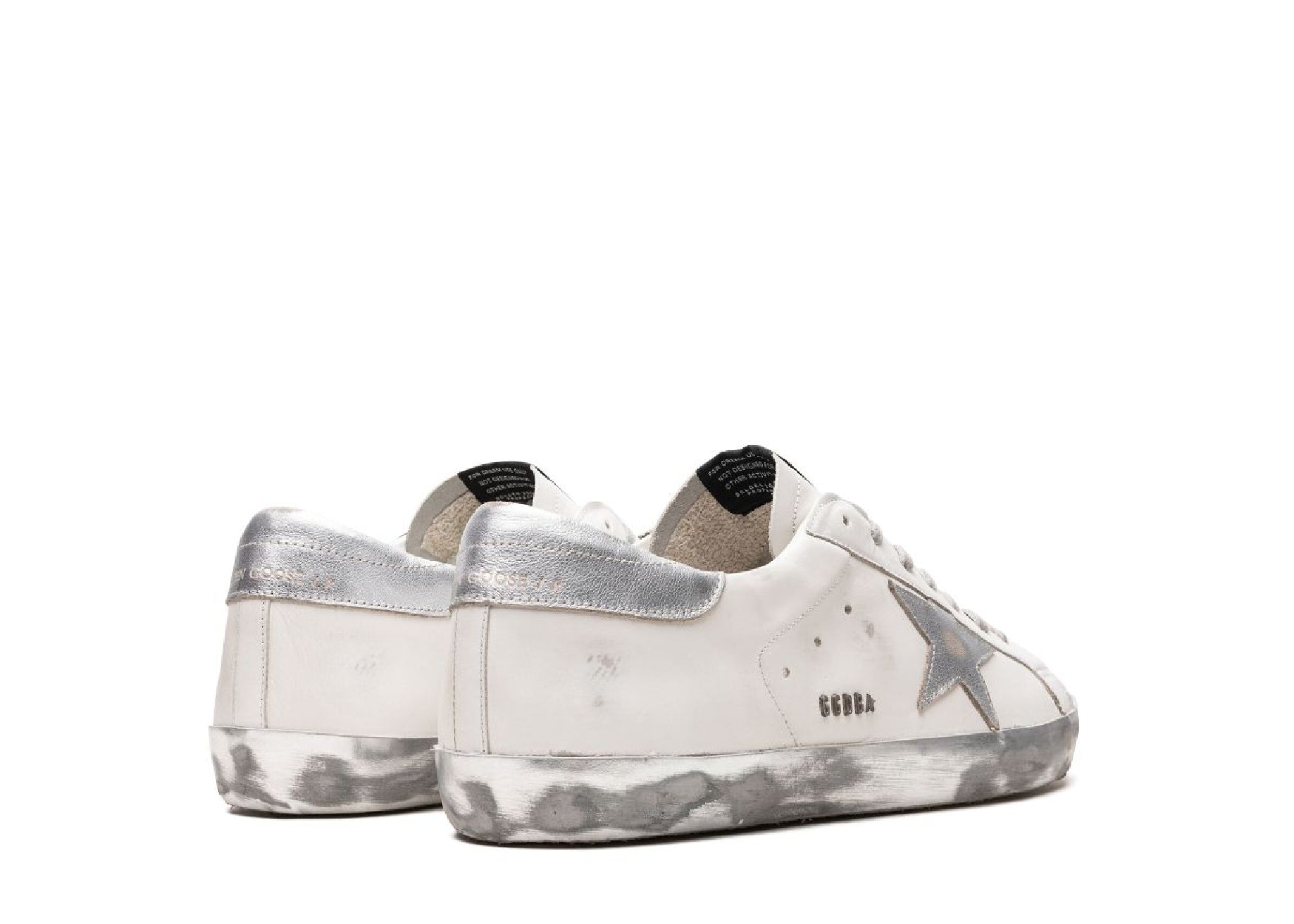 GOLDEN GOOSE SUPER-STAR WHITE SILVER GLITTER