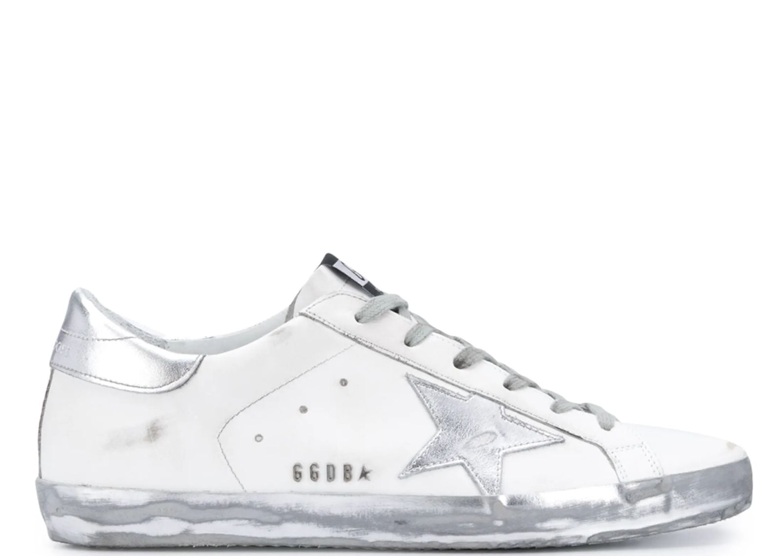 GOLDEN GOOSE SUPER-STAR WHITE SILVER SPARKLE (W)