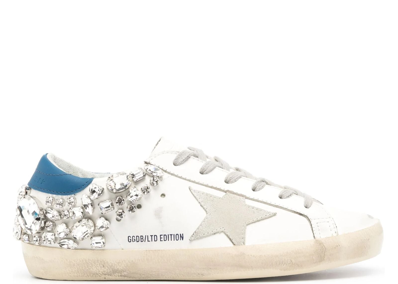 GOLDEN GOOSE SUPER-STAR WHITE SWAROVSKI STONE (W)