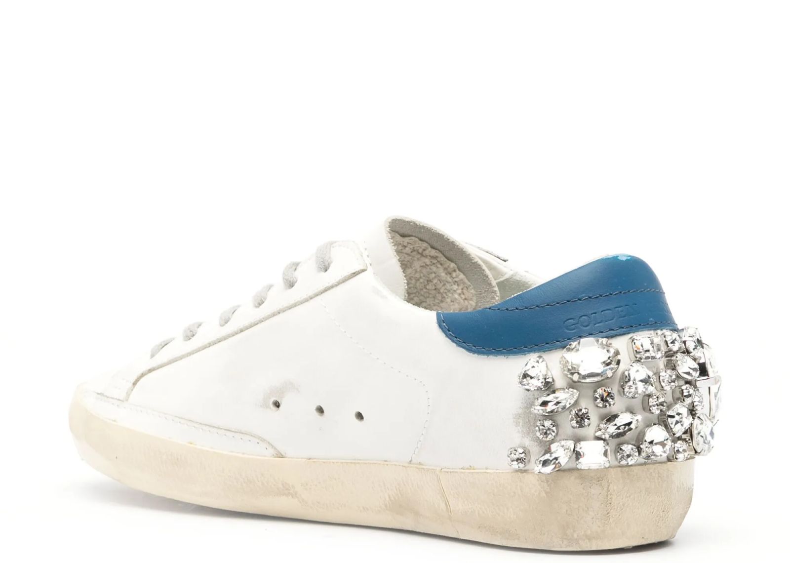 GOLDEN GOOSE SUPER-STAR WHITE SWAROVSKI STONE (W)