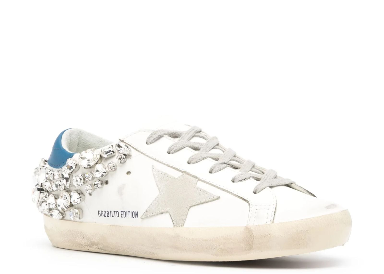 GOLDEN GOOSE SUPER-STAR WHITE SWAROVSKI STONE (W)