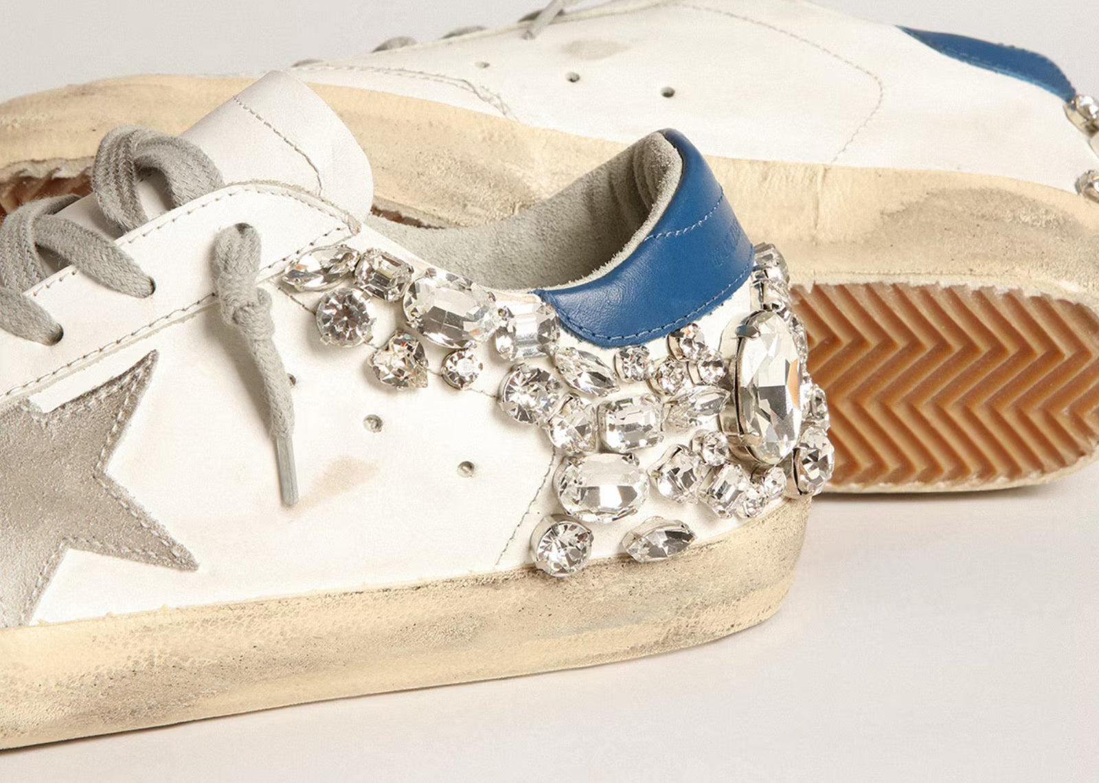 GOLDEN GOOSE SUPER-STAR WHITE SWAROVSKI STONE (W)