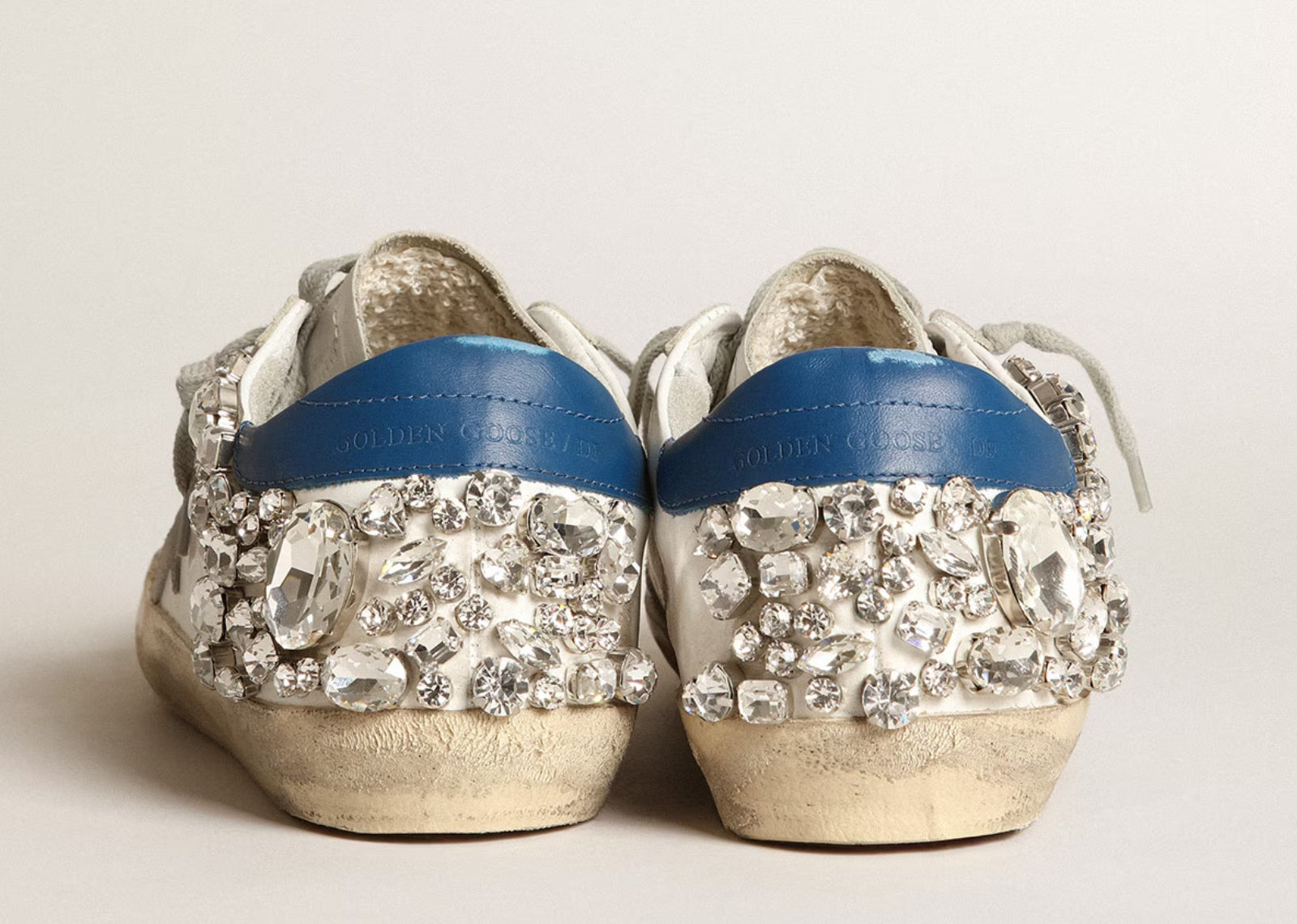 GOLDEN GOOSE SUPER-STAR WHITE SWAROVSKI STONE (W)