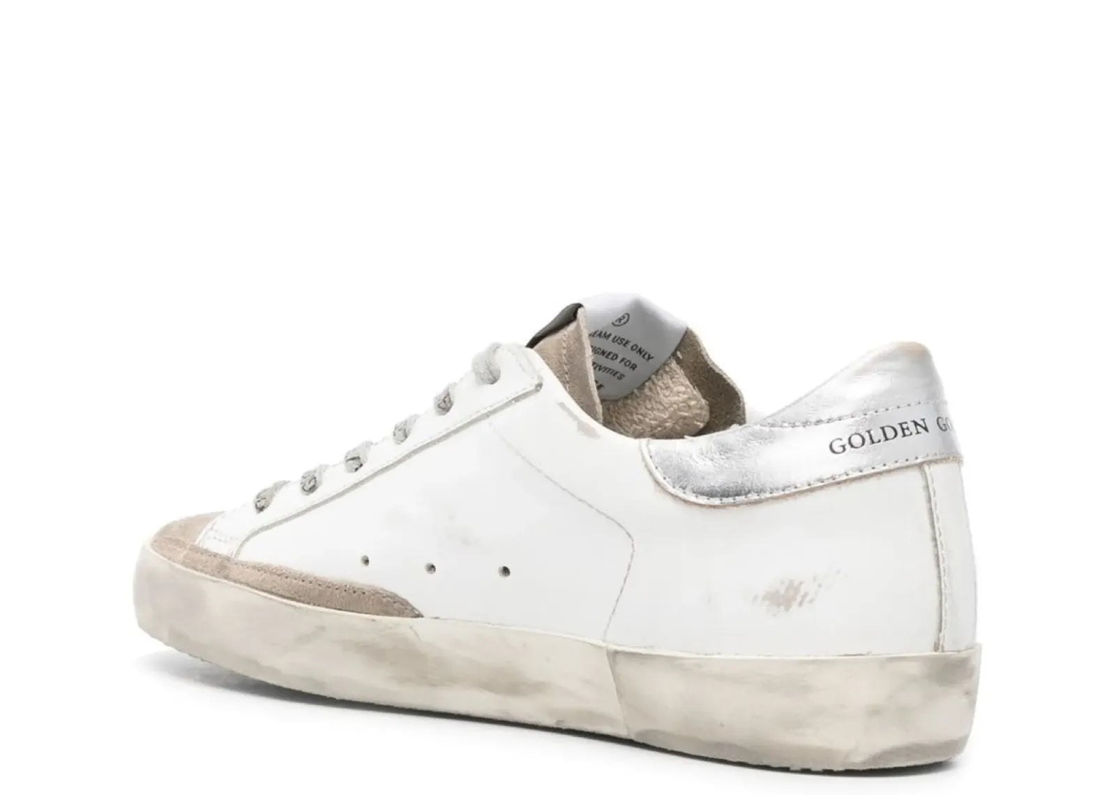 GOLDEN GOOSE SUPER-STAR WHITE ZEBRA PONY STAR SILVER HEEL (W)