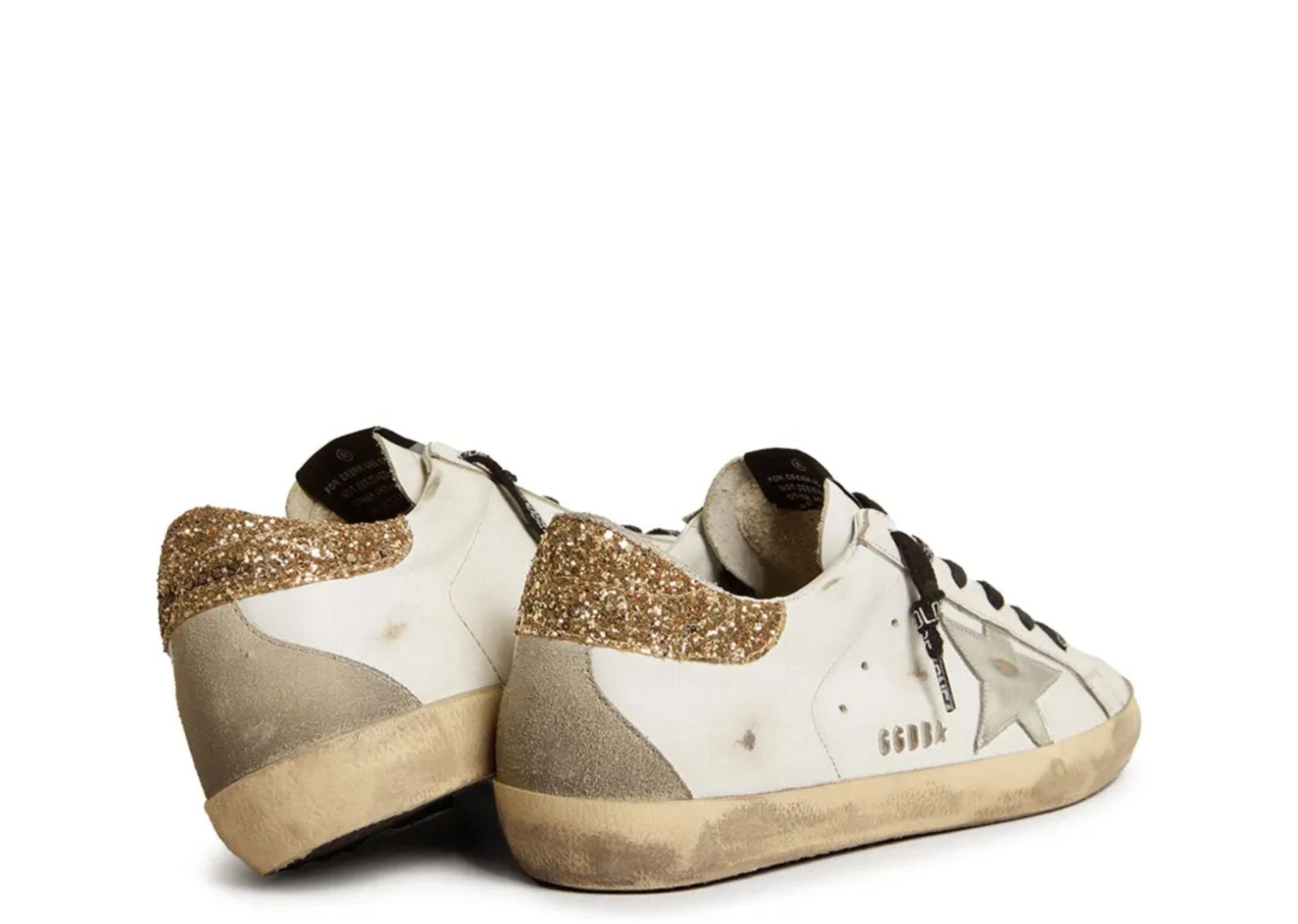 GOLDEN GOOSE SUPER-STAR WITH GLITTERY HEEL (W)