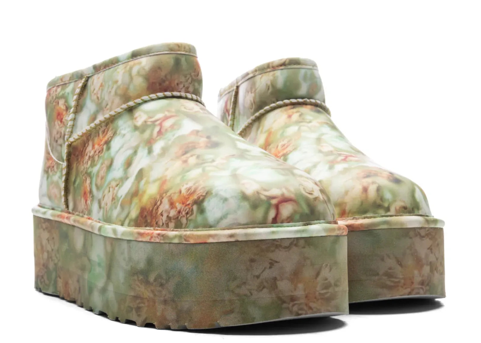 UGG CLASSIC ULTRA MINI PLATFORM BOOT COLLINA STRADA GREEN FLORAL