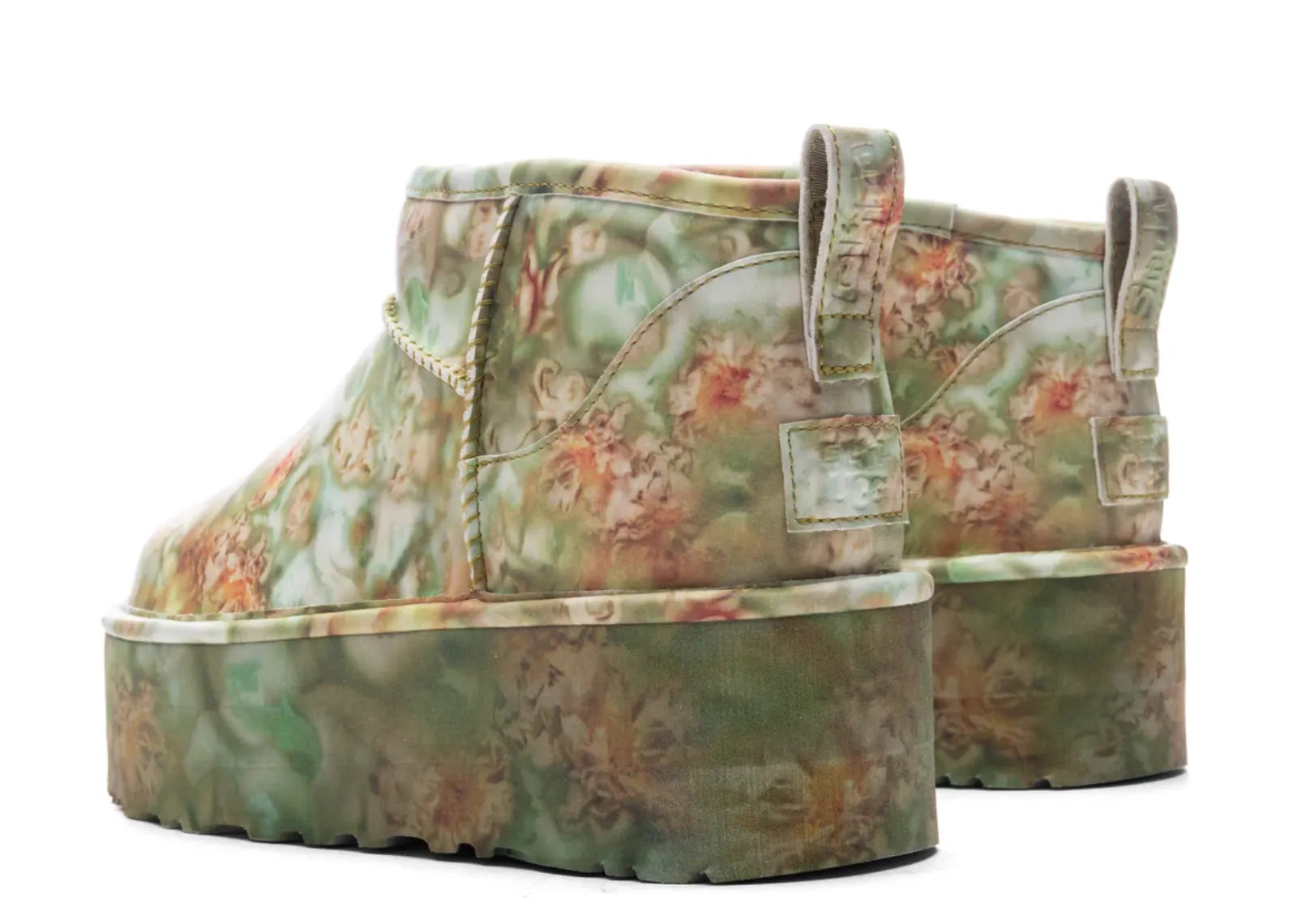 UGG CLASSIC ULTRA MINI PLATFORM BOOT COLLINA STRADA GREEN FLORAL