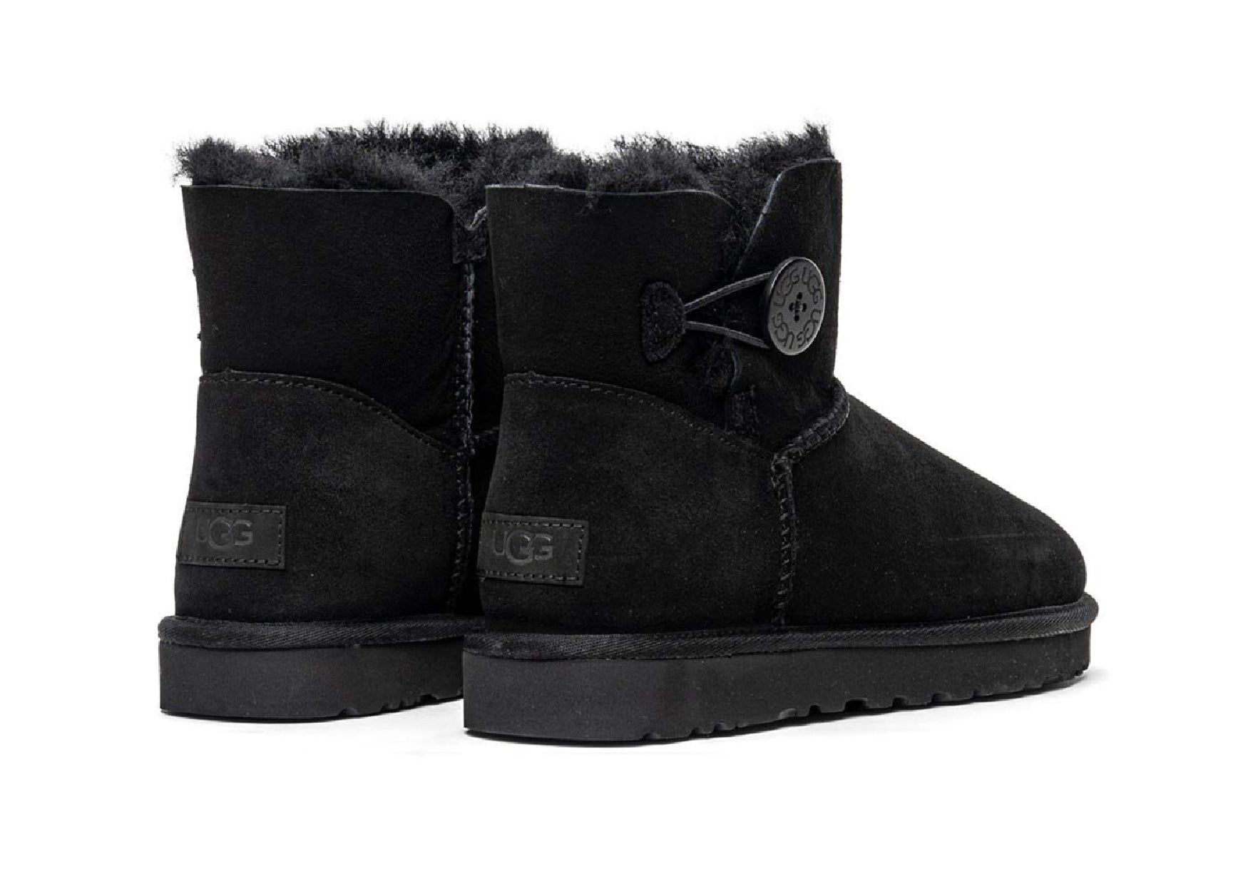 UGG MINI BAILEY BUTTON II BLACK (W)