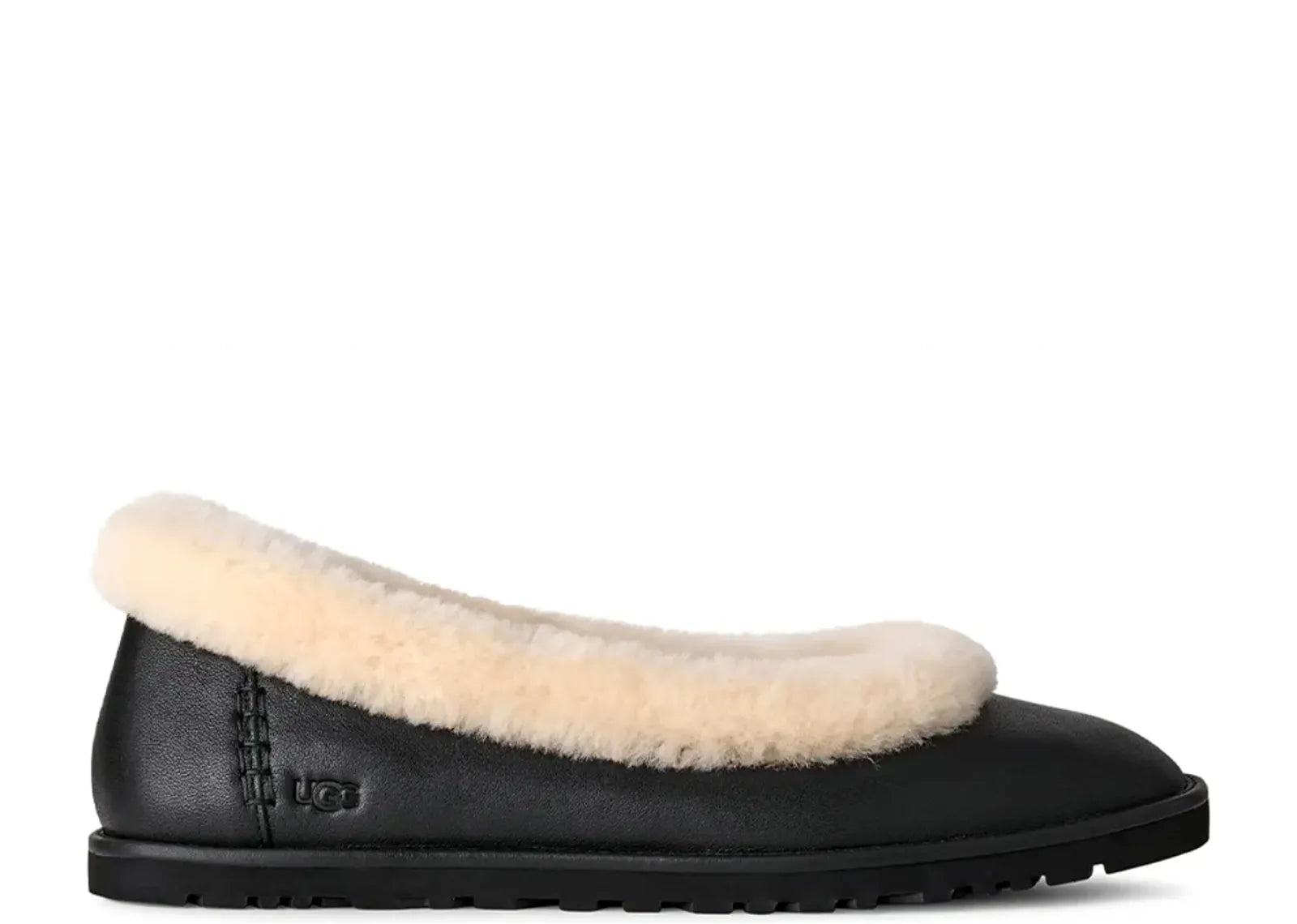 UGG ZORA LEATHER BALLET FLAT BLACK (W)