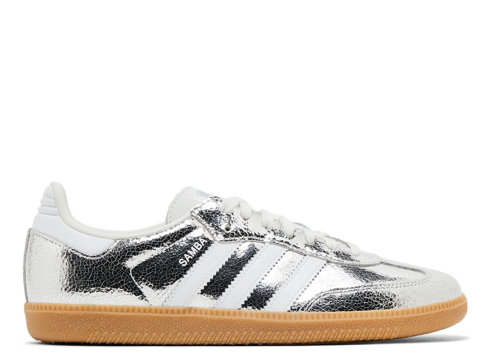 ADIDAS SAMBA OG SILVER METALLIC CRACKED LEATHER (W)