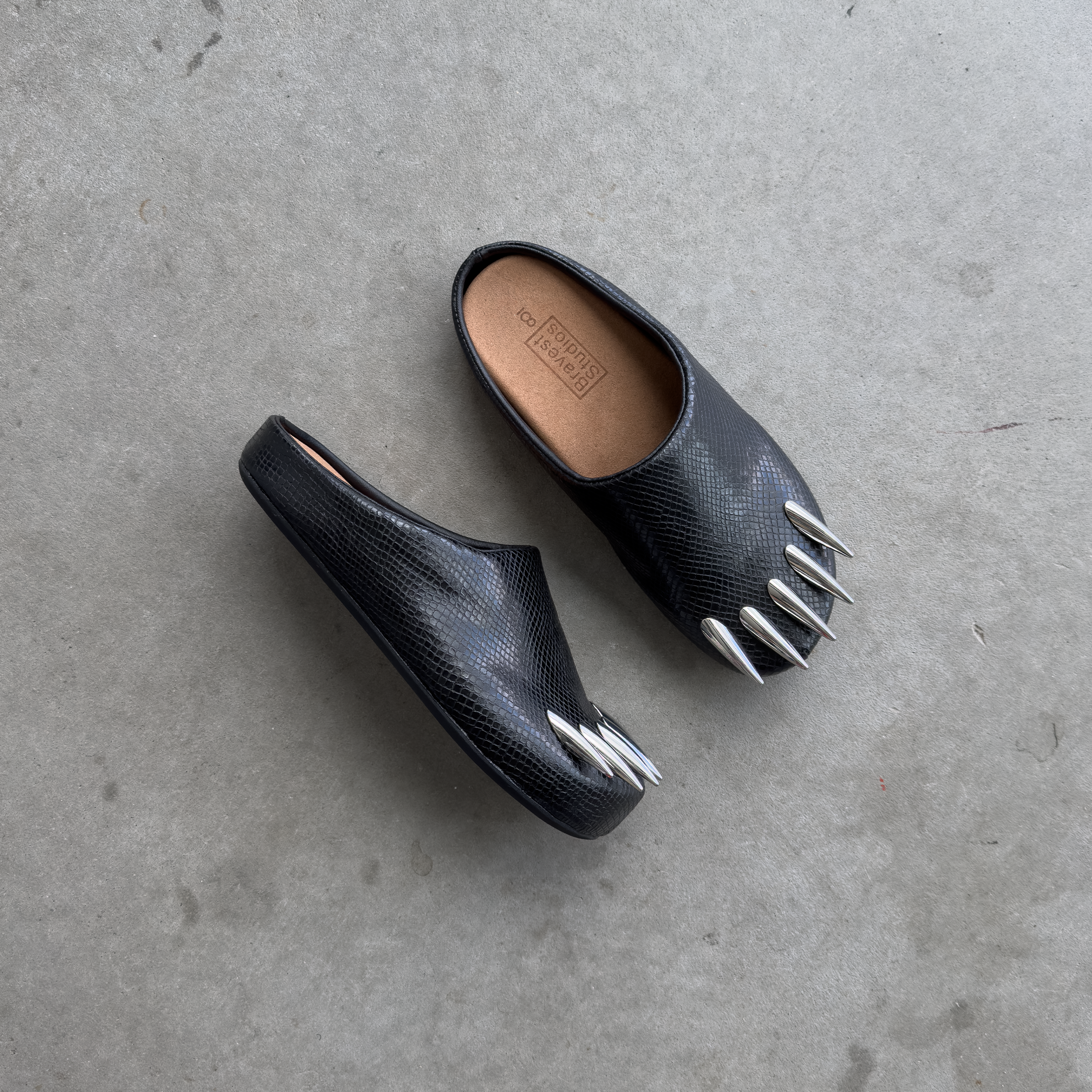 SNAKESKIN CLAW MULES (TWO COLORWAYS)