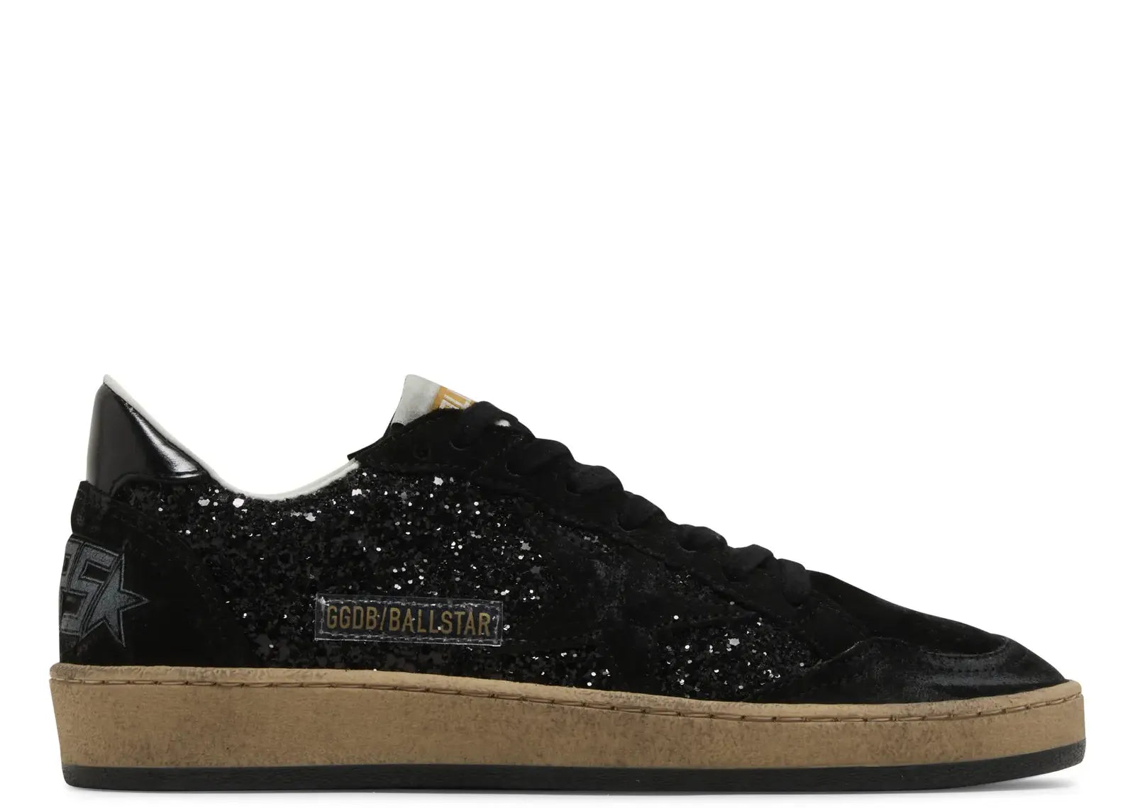 GOLDEN GOOSE BALL-STAR BLACK LEATHER DISTRESSED (W)