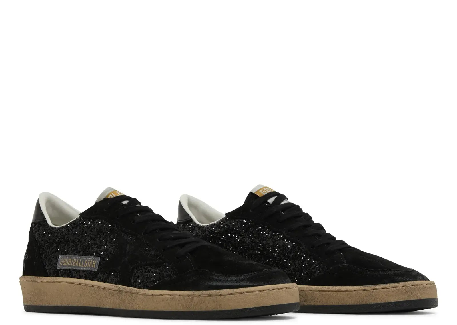 GOLDEN GOOSE BALL-STAR BLACK LEATHER DISTRESSED (W)