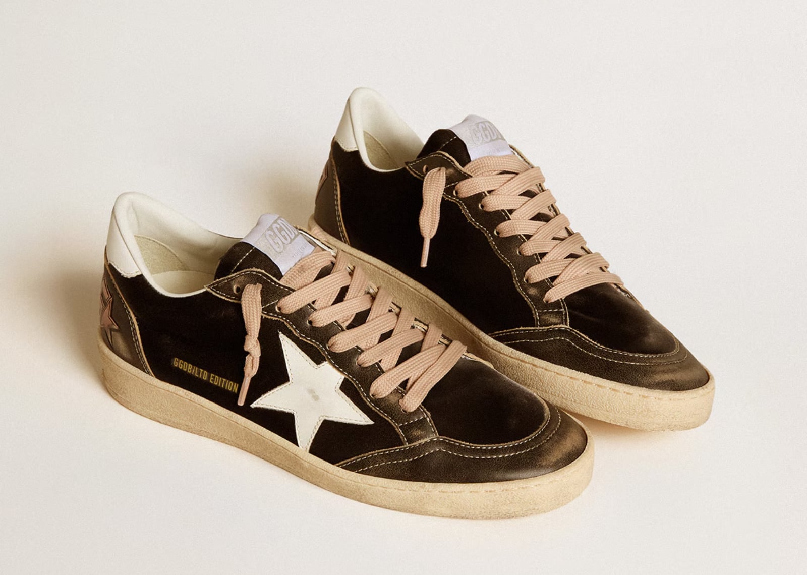 GOLDEN GOOSE BALL-STAR BLACK VELVET BLACK WHITE LEATHER (W)