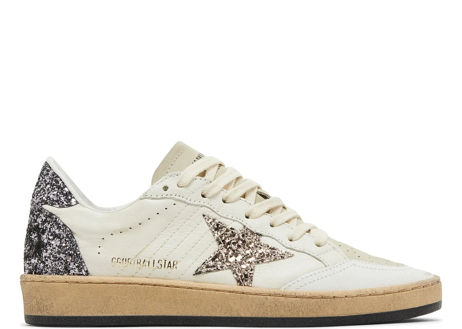 GOLDEN GOOSE BALL-STAR WHITE BEIGE SILVER GLITTER (W)