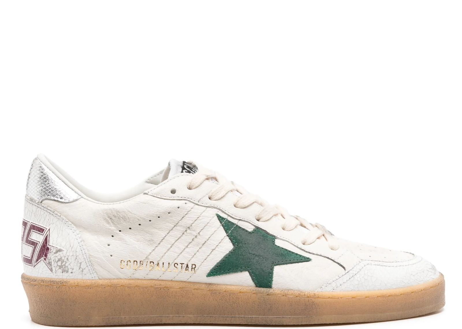 GOLDEN GOOSE BALL-STAR WHITE GREEN SILVER
