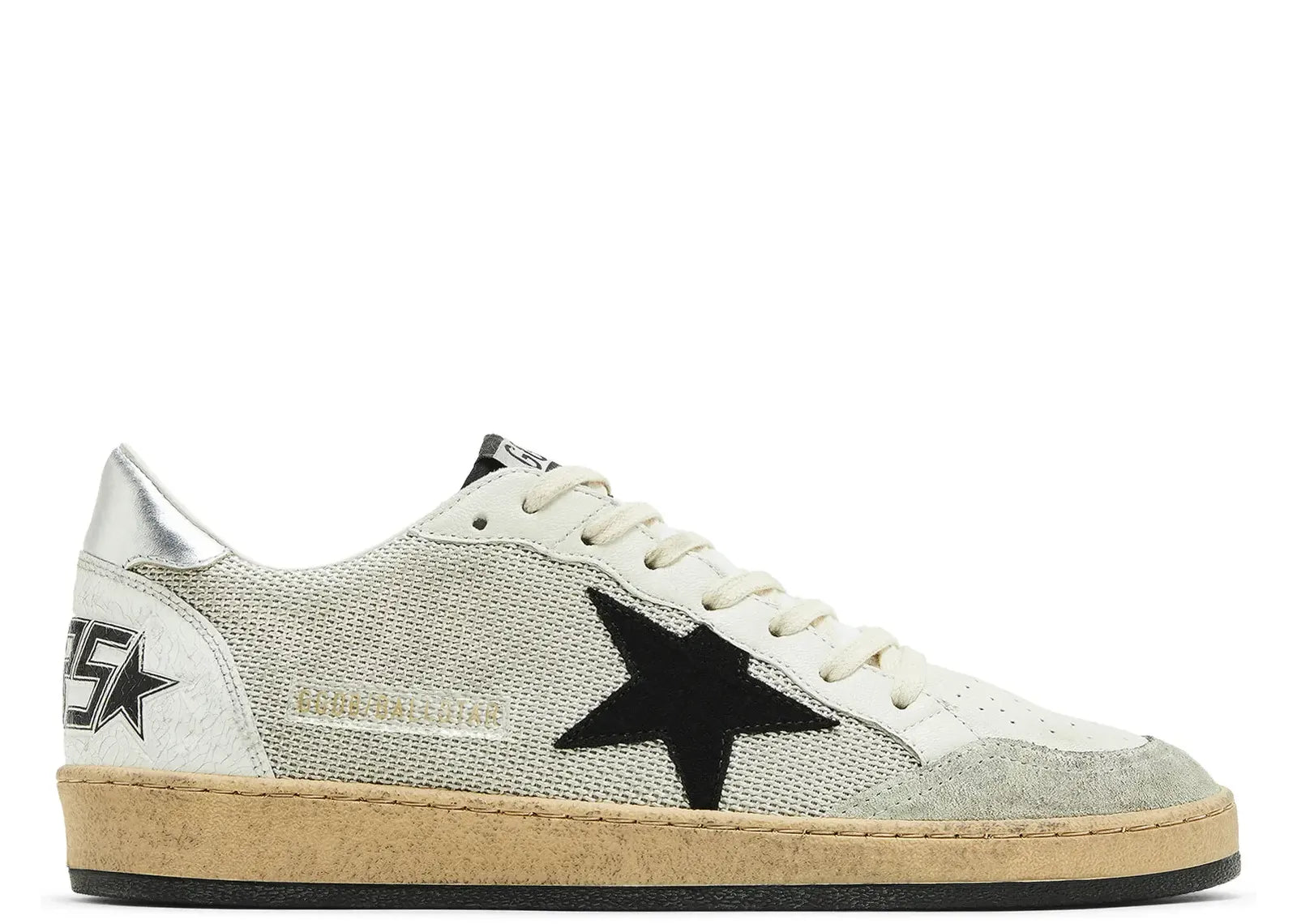 GOLDEN GOOSE BALL-STAR WHITE LEATHER DISTRESSED