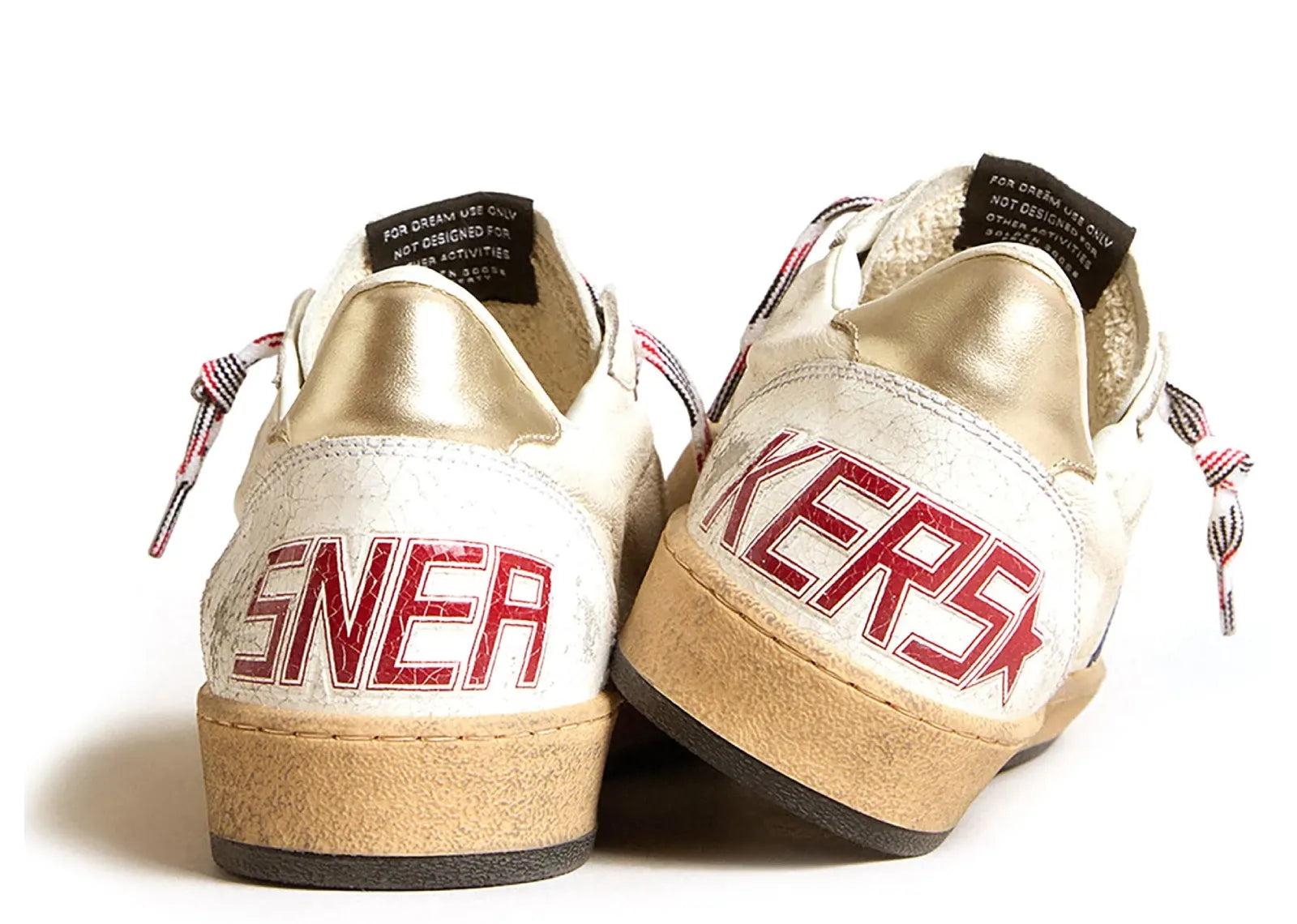 GOLDEN GOOSE BALL-STAR WHITE NAPPA BLUE STAR PLATINUM HEEL