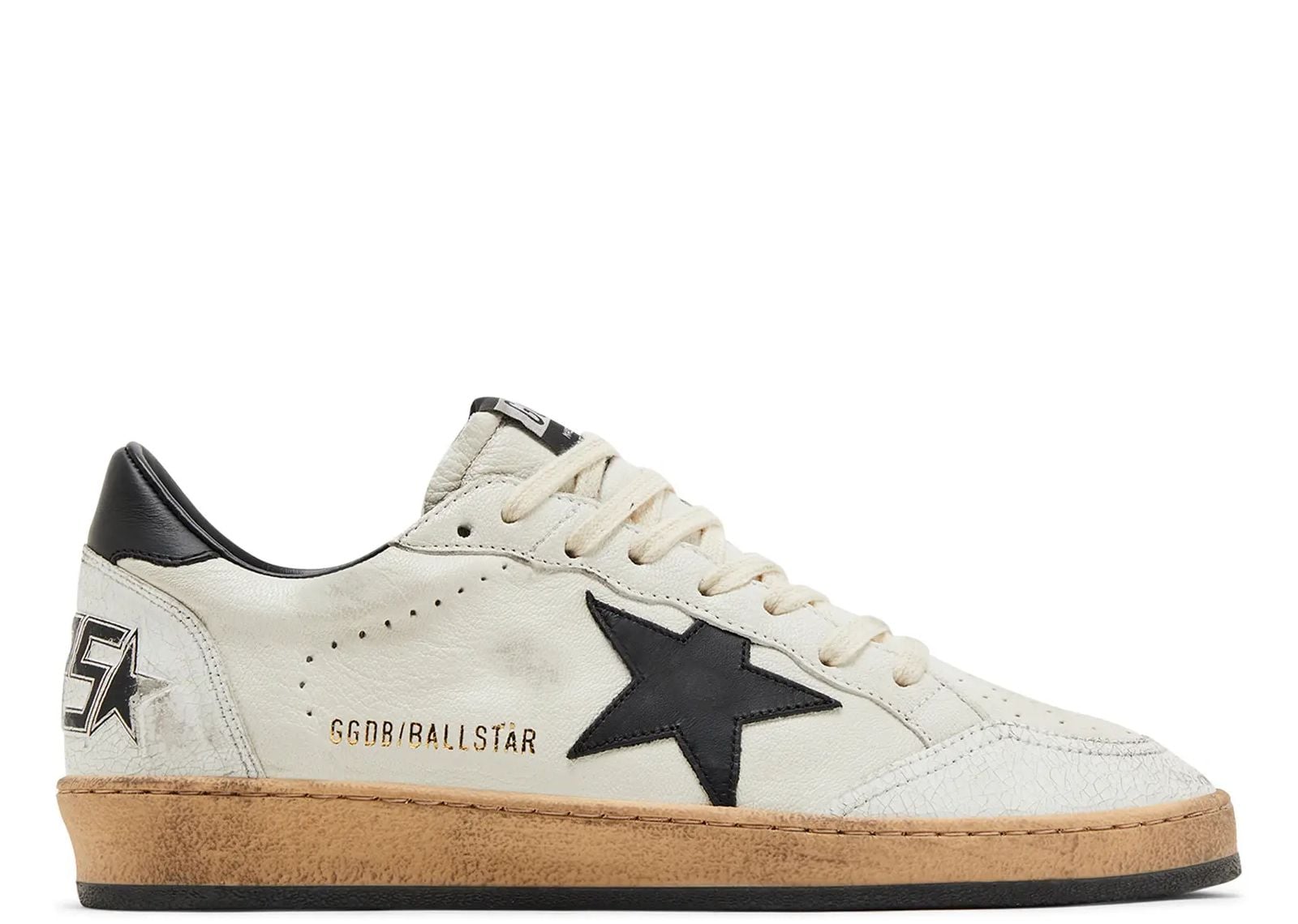 GOLDEN GOOSE BALL-STAR WHITE NAPPA WITH BLACK STAR