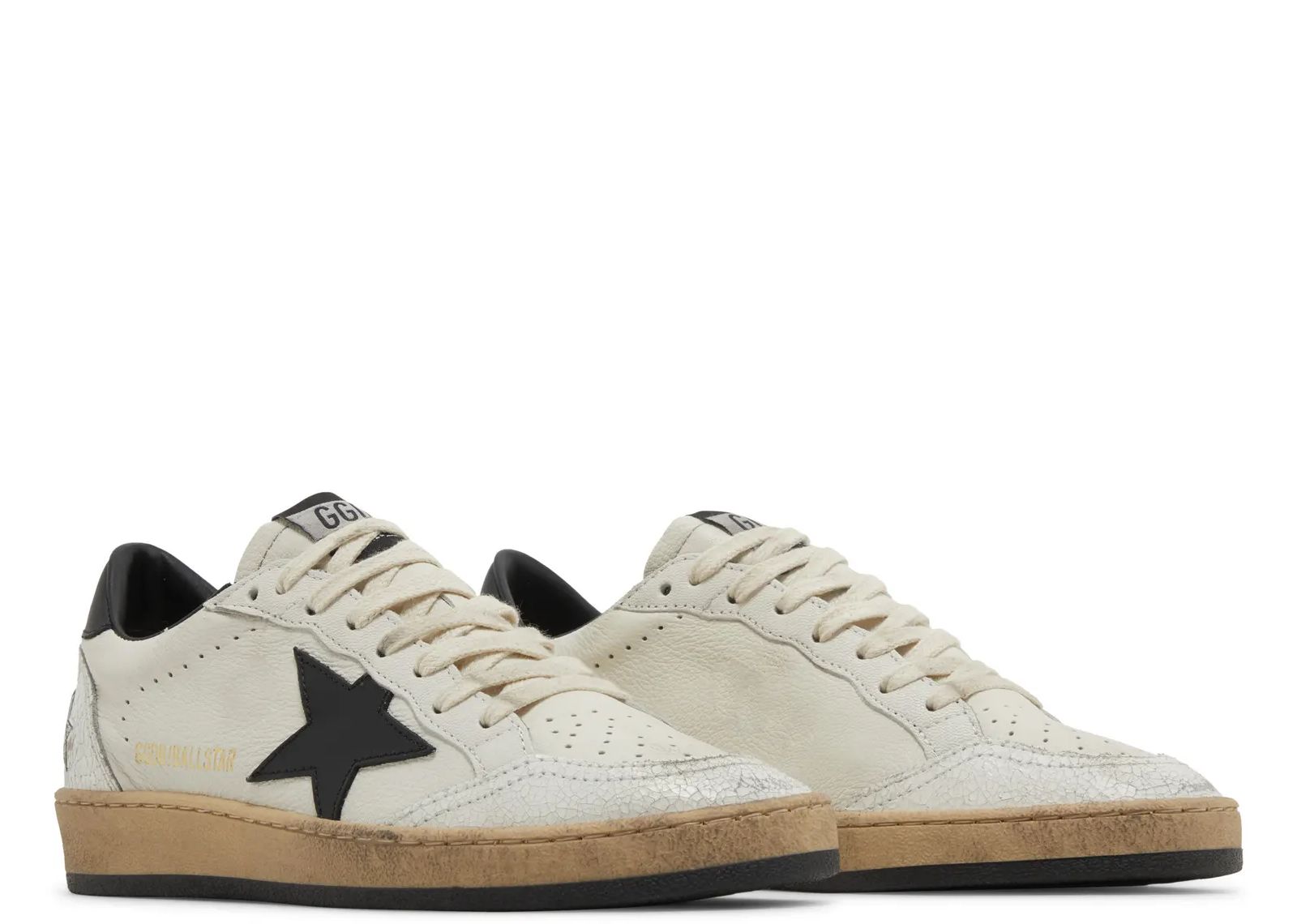 GOLDEN GOOSE BALL-STAR WHITE NAPPA WITH BLACK STAR (W)