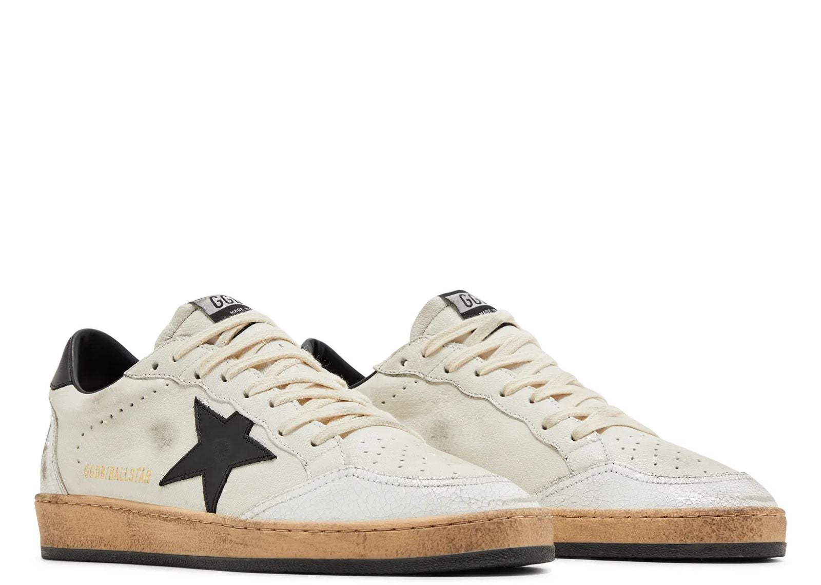 GOLDEN GOOSE BALL-STAR WHITE NAPPA WITH BLACK STAR