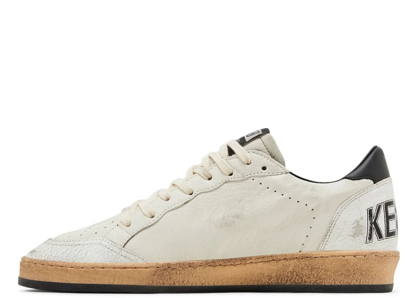 GOLDEN GOOSE BALL-STAR WHITE NAPPA WITH BLACK STAR