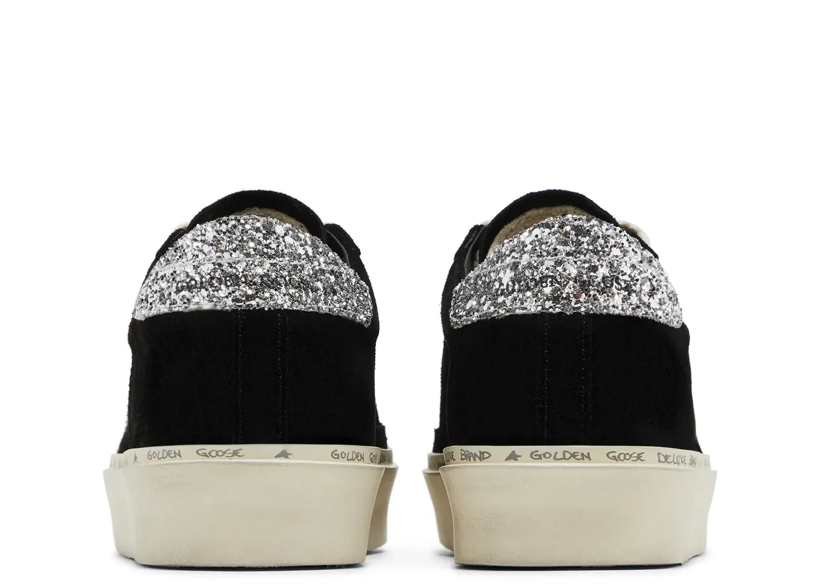 GOLDEN GOOSE HI-STAR BLACK SUEDE GLITTER HEEL (W)