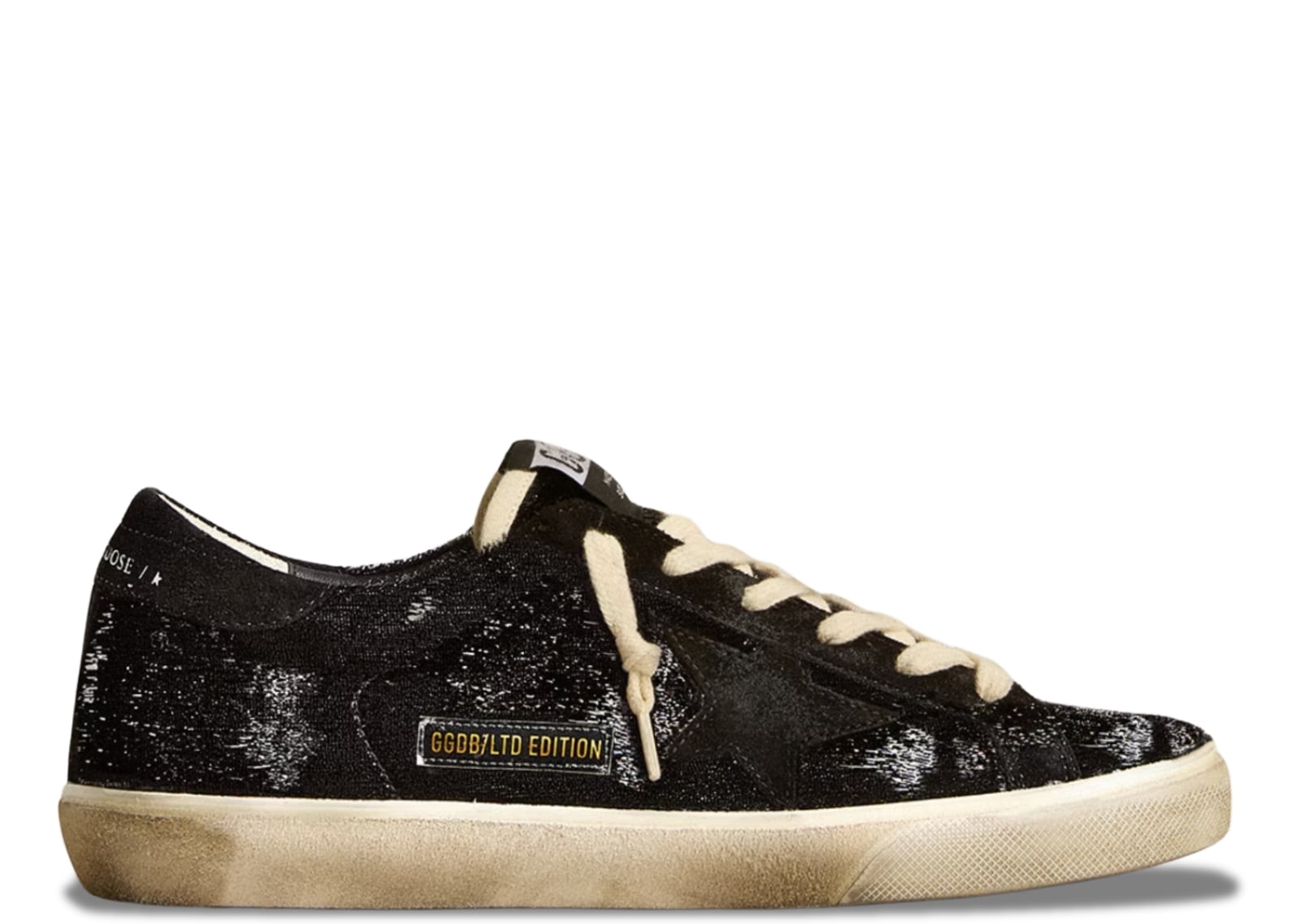 GOLDEN GOOSE SUPER-STAR BLACK VELVET BLACK SUEDE (W)